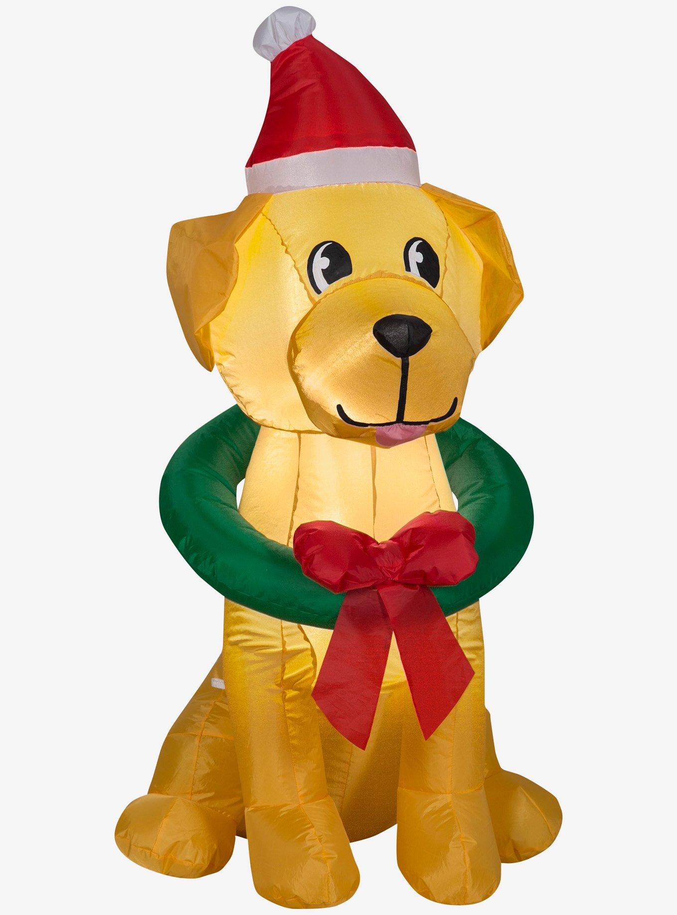 Yellow Labrador Dog with Wreath Airblown, , hi-res