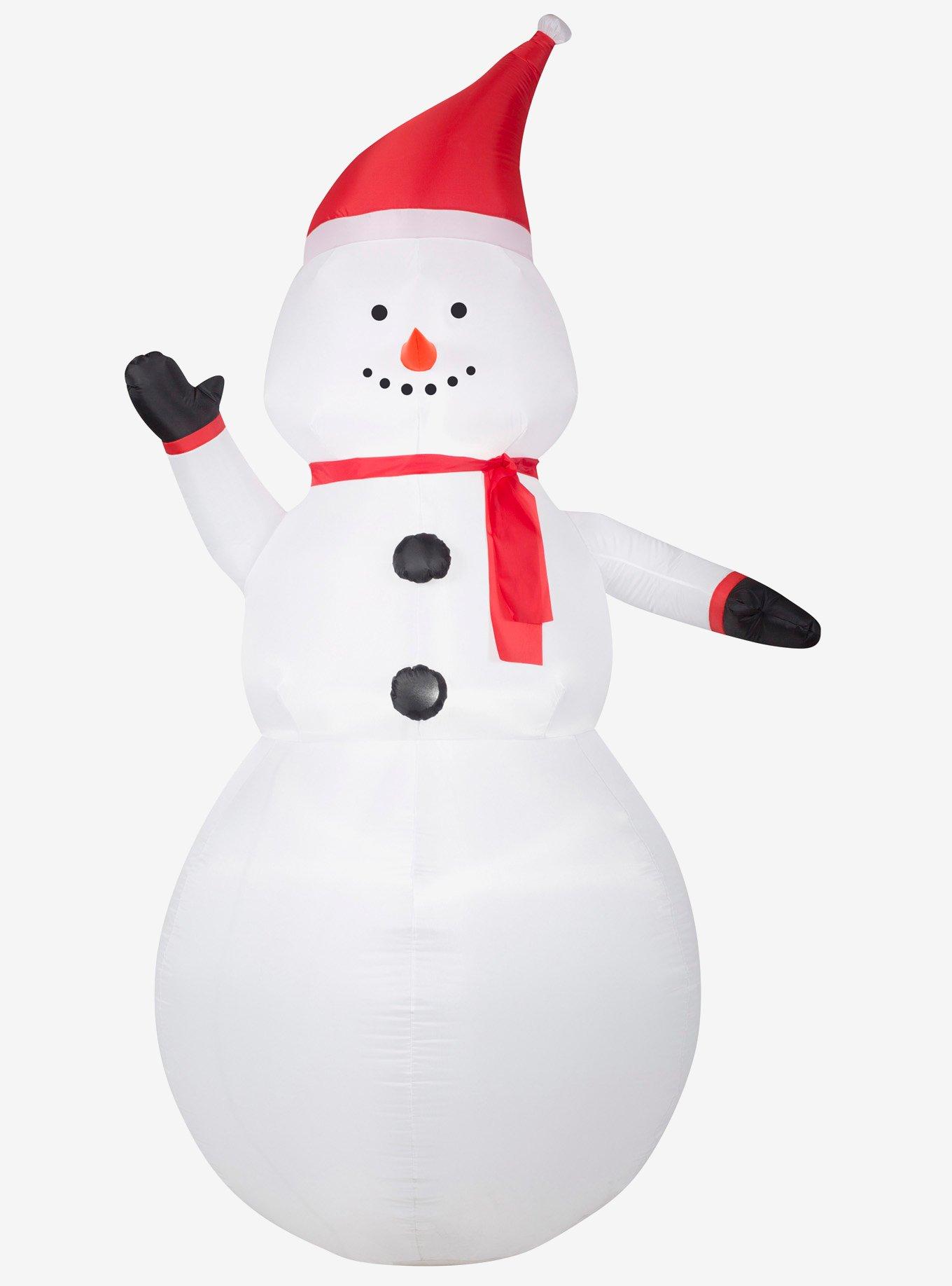 Snowman with Santa Hat Airblown, , hi-res