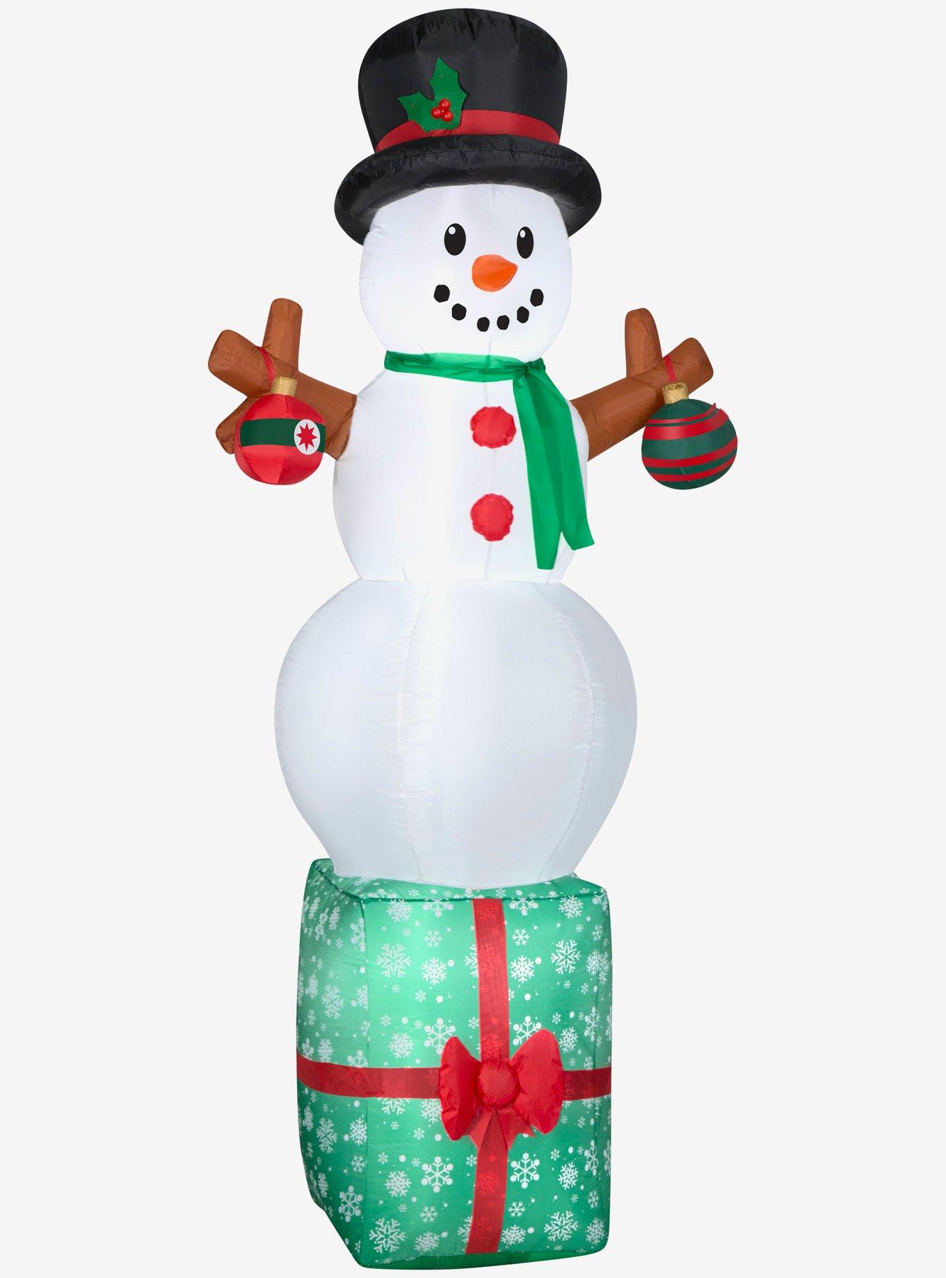 Snowman on Gift Box Airblown, , hi-res