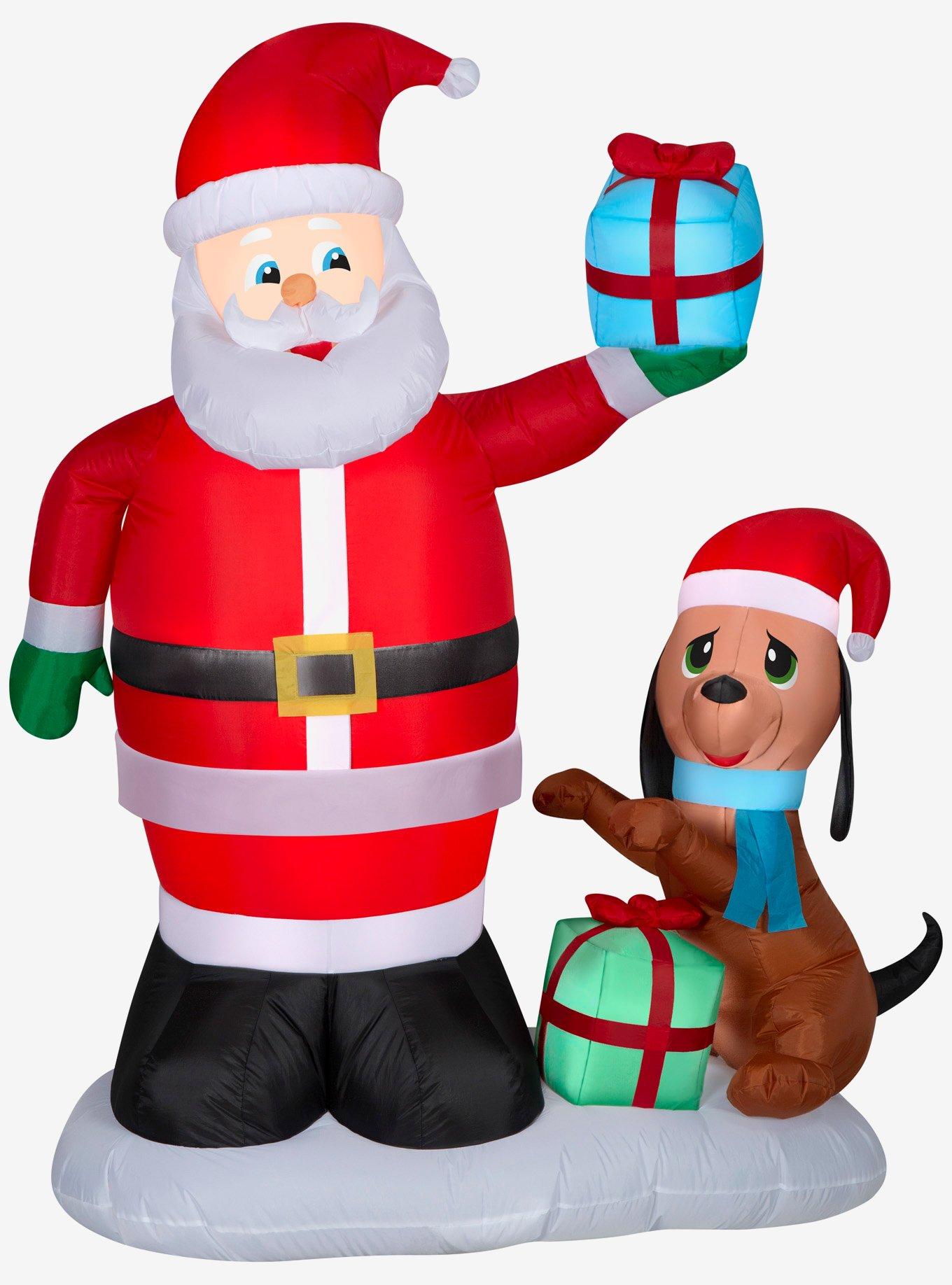 Santa and Puppy Animated Airblown, , hi-res