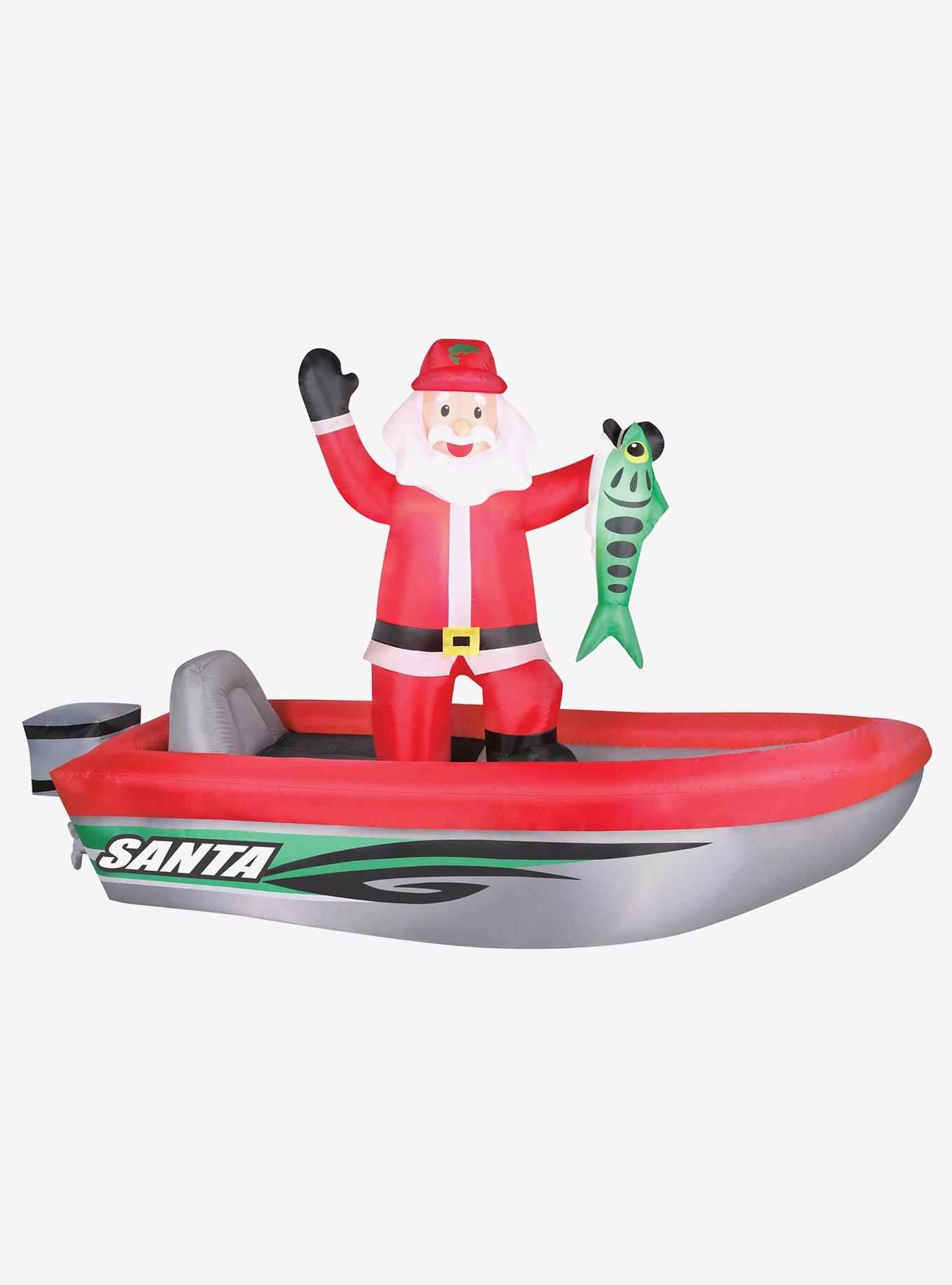 Fishing Santa 10ft Inflatable, , hi-res