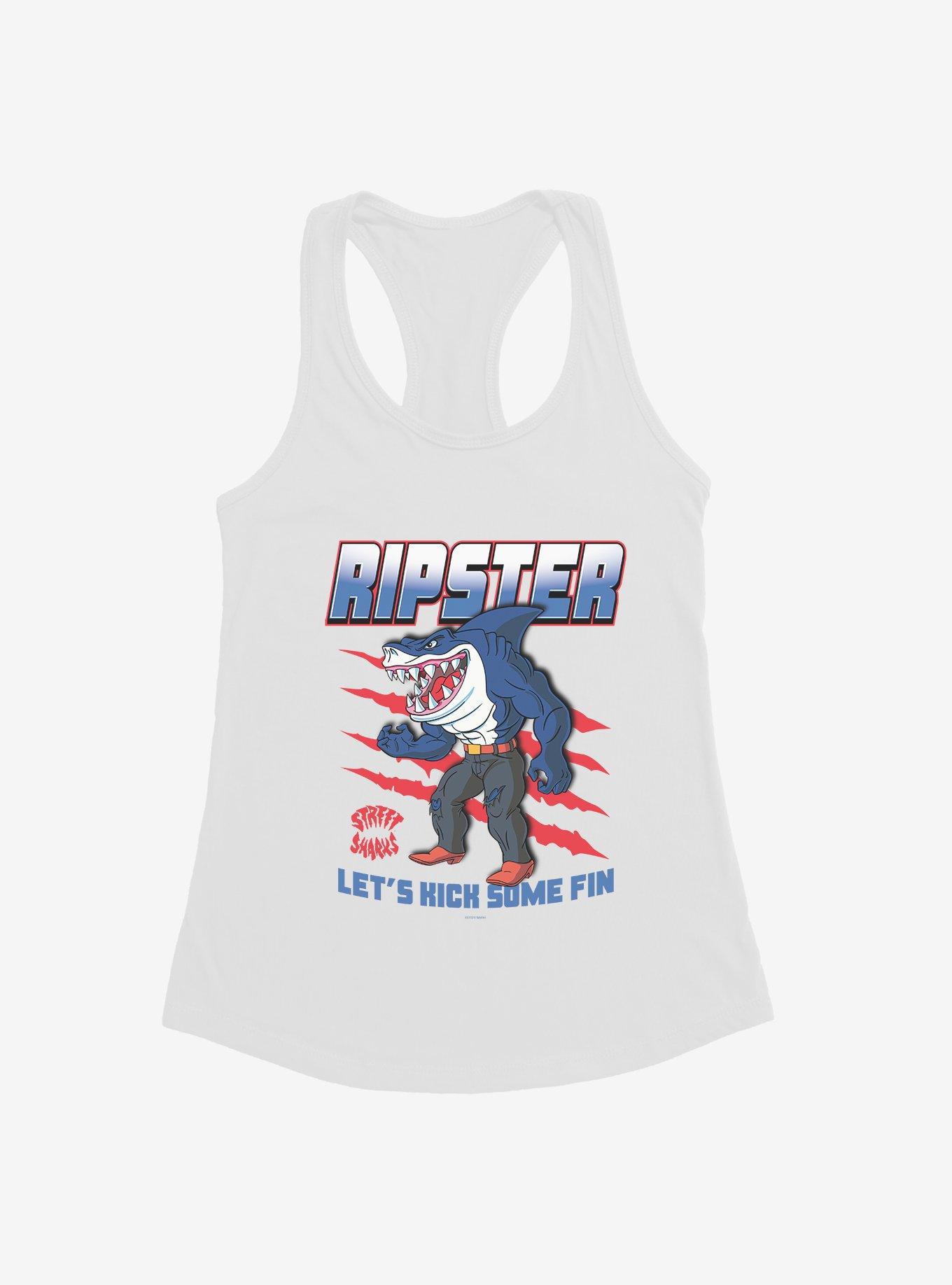 Street Sharks Ripster Let's Kick Some Fin Womens Tank Top, WHITE, hi-res