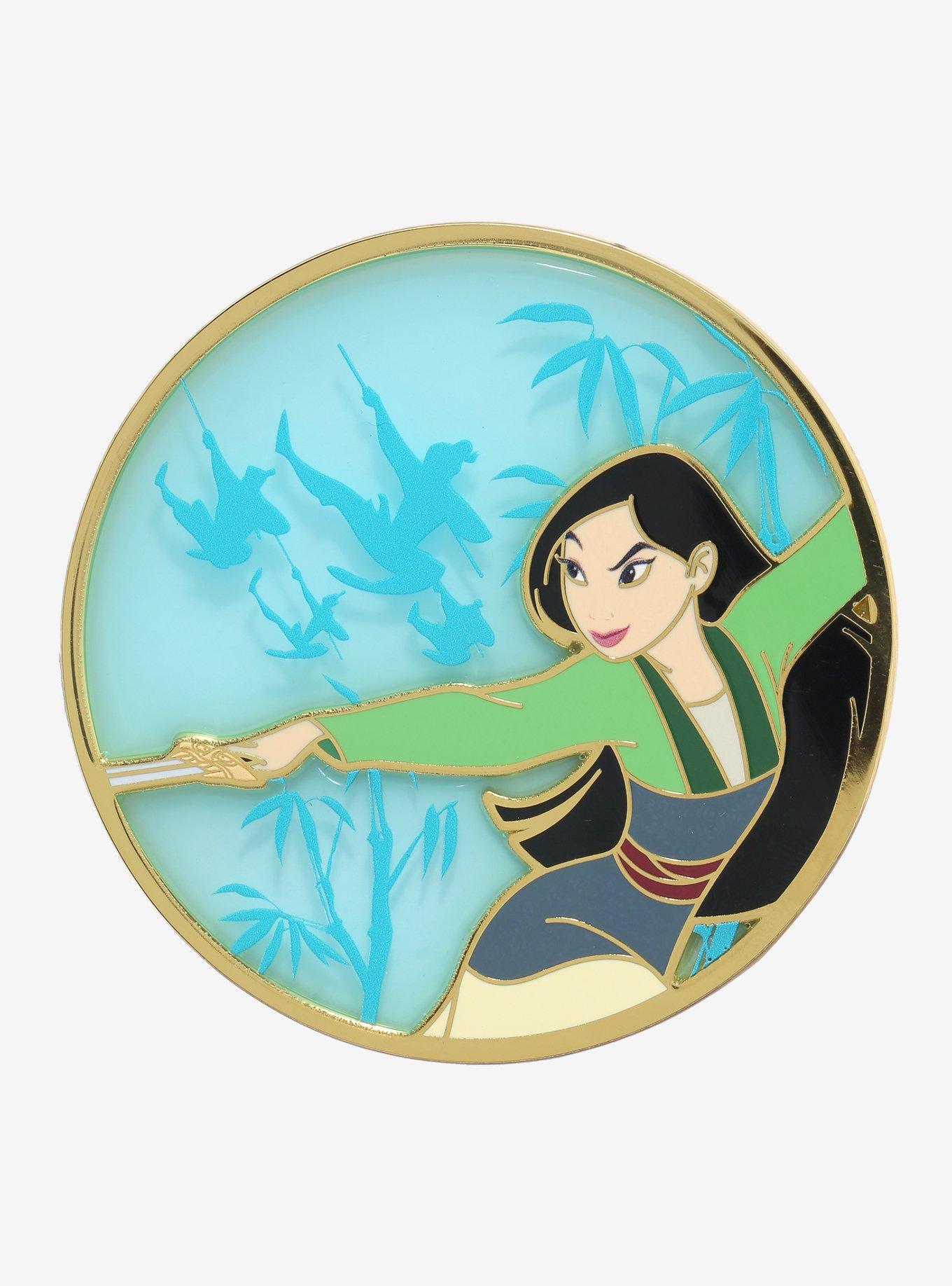 Disney Mulan Stained Glass Mulan Portrait Enamel Pin, , hi-res