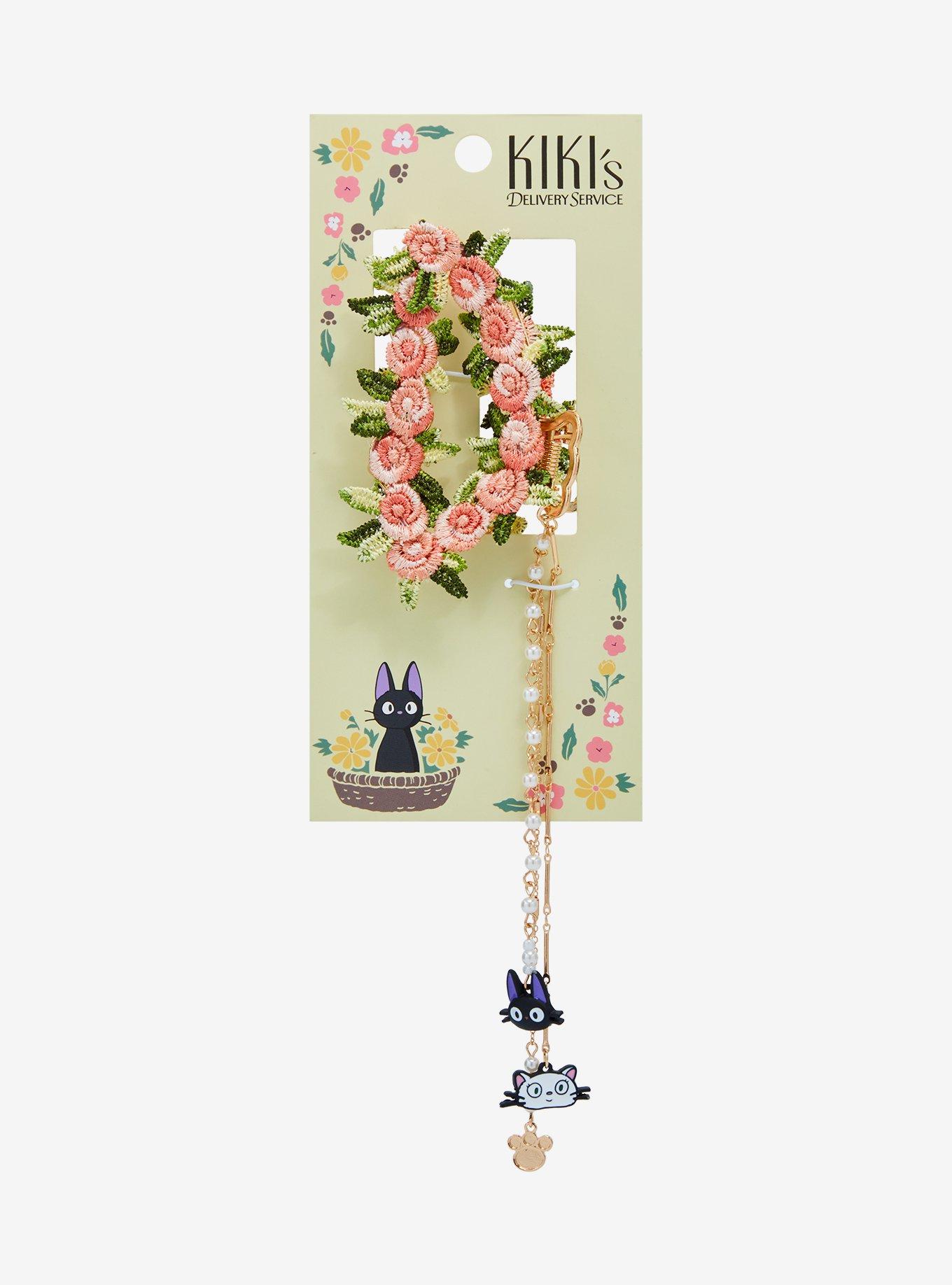 Studio Ghibli® Kiki's Delivery Service Floral Jiji & Lily Charm Claw Clip