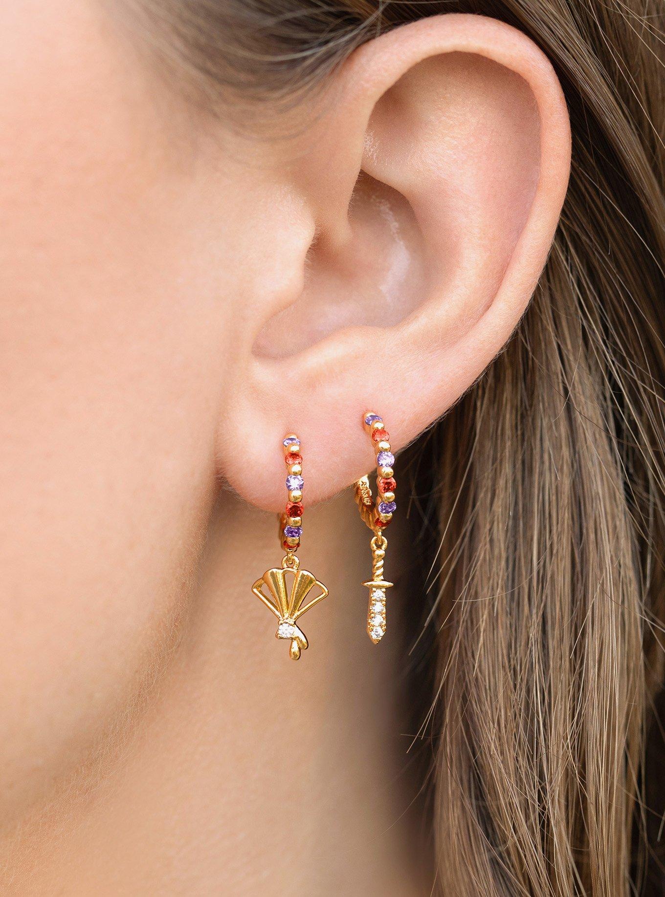 Girls Crew Disney Mulan Fan & Sword Earrings — BoxLunch Exclusive, , hi-res