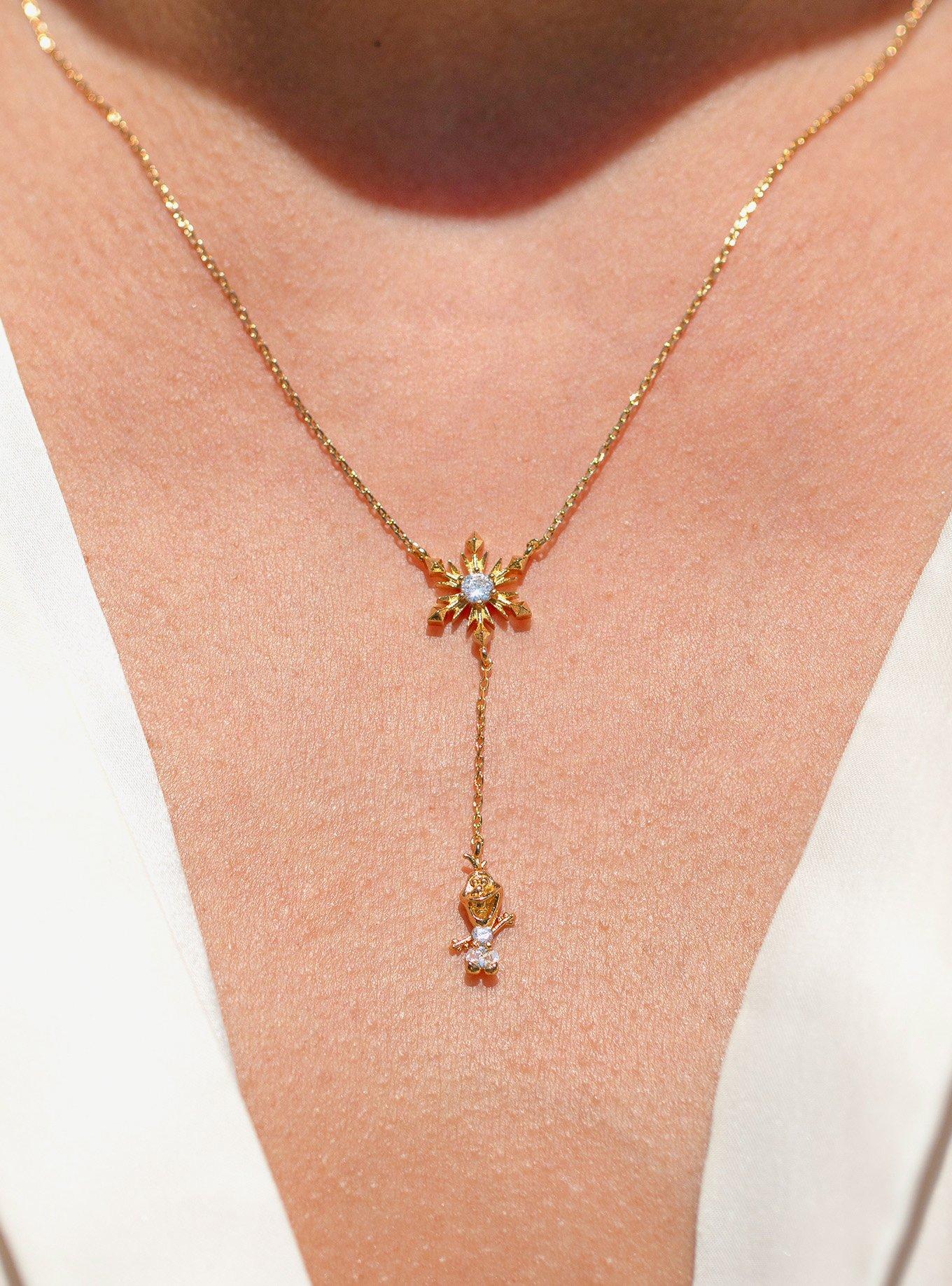 Girls Crew Disney Frozen Olaf Snowflake Necklace &mdash; BoxLunch Exclusive, , hi-res