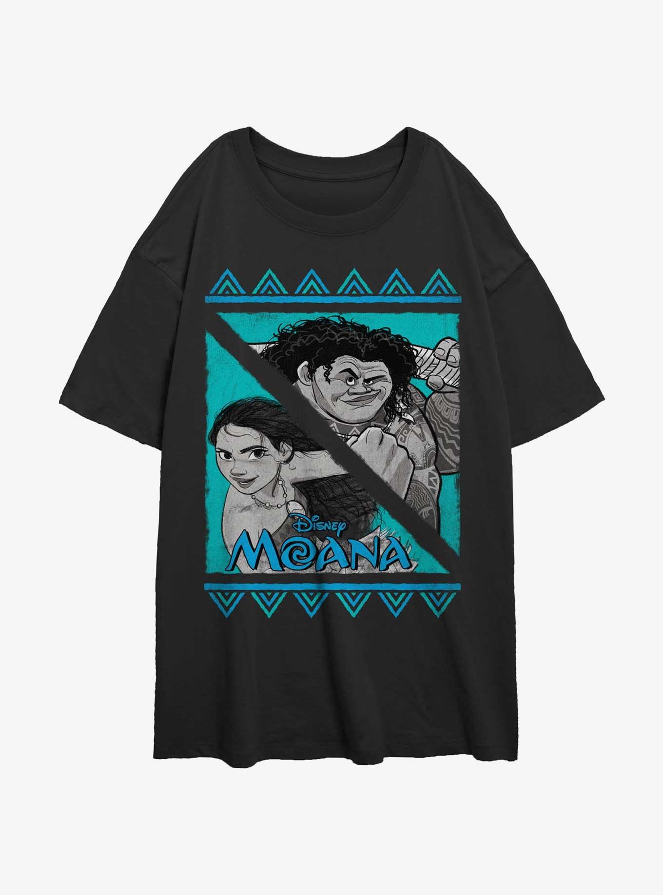 Disney Moana And Maui Pose Girls Oversized T-Shirt