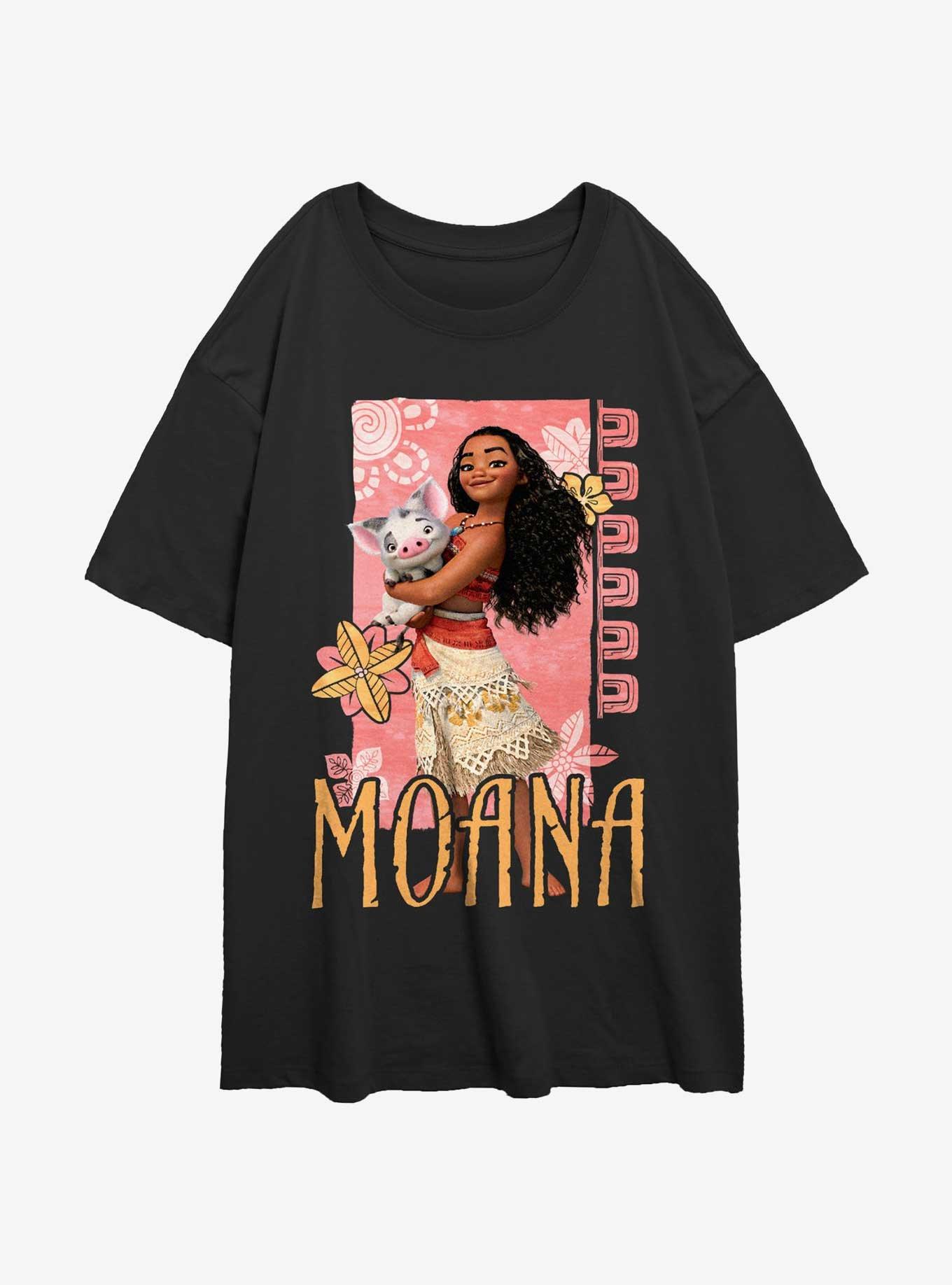 Disney Moana With Pua Girls Oversized T-Shirt, BLACK, hi-res