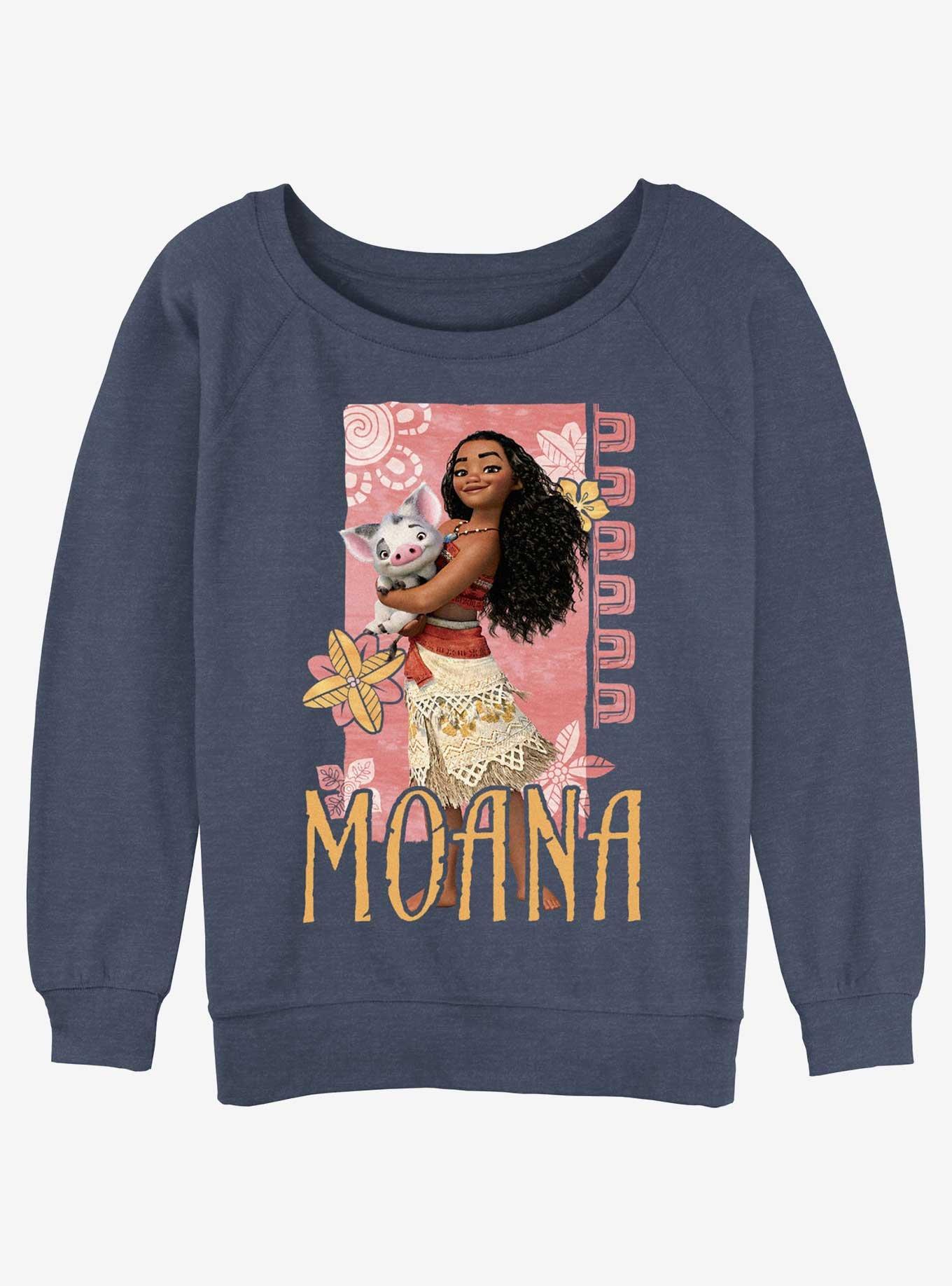 Disney Moana With Pua Girls Slouchy Sweatshirt