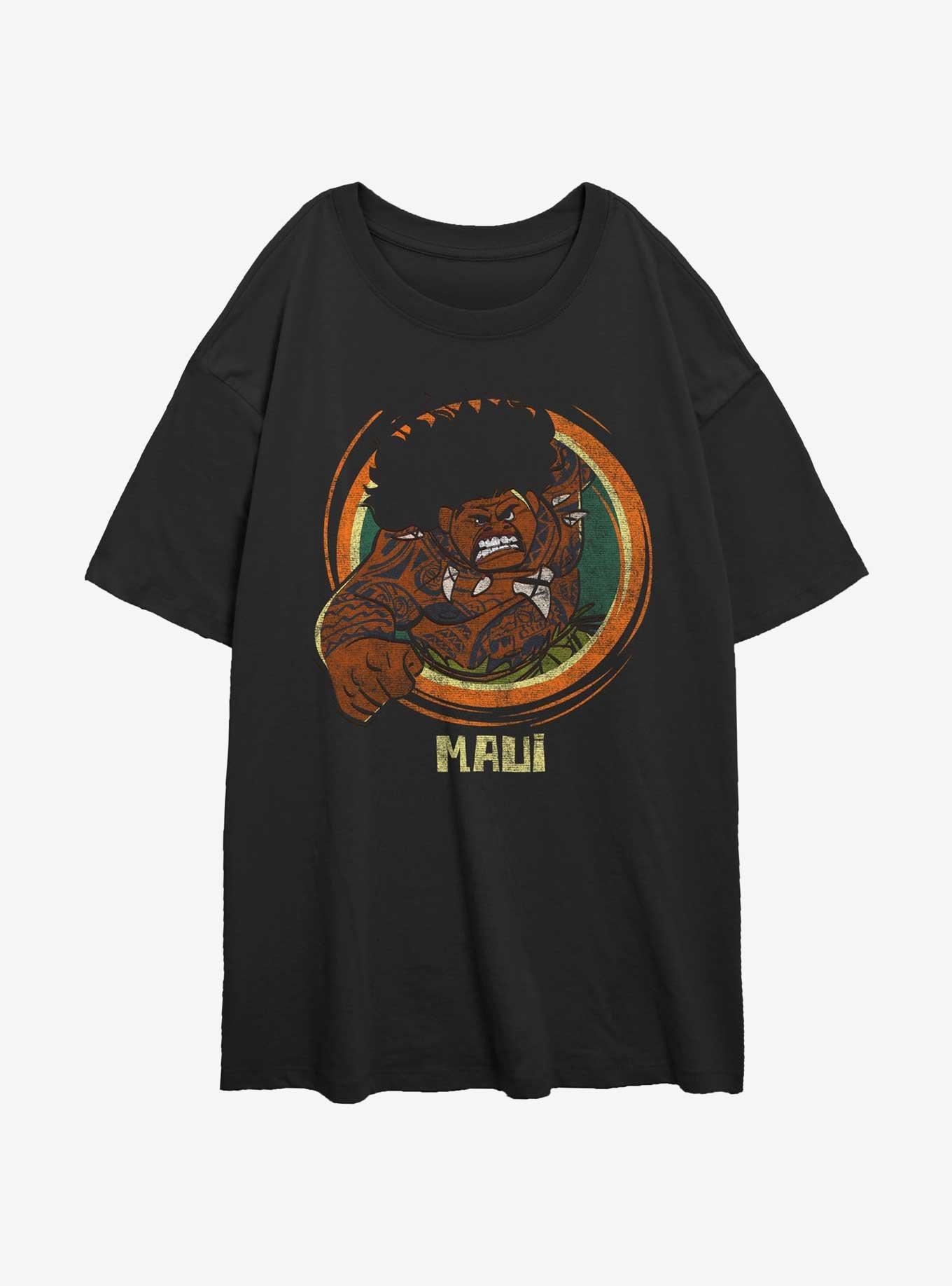 Disney Moana Tribal War Maui Girls Oversized T-Shirt