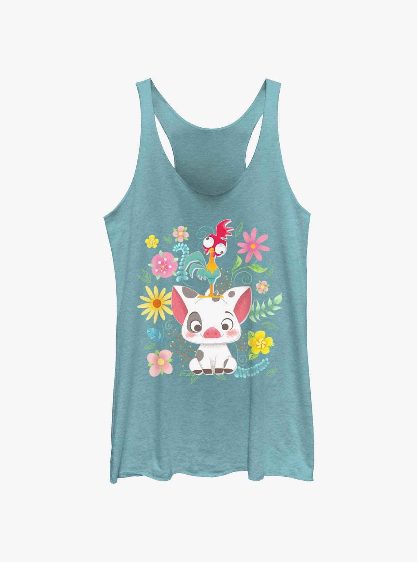 Disney Moana Floral Scatter Girls Tank