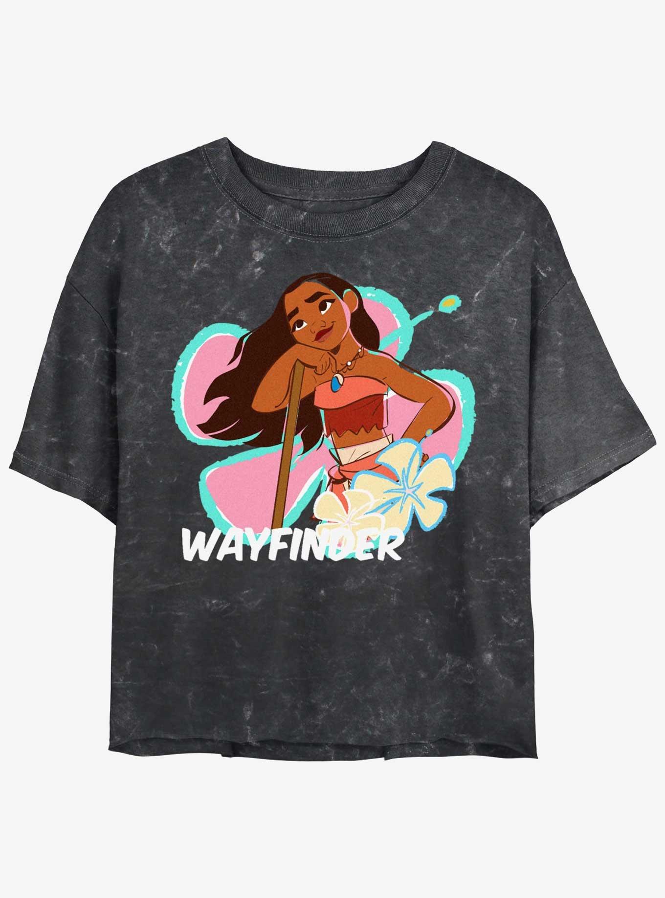 Disney Moana Wayfinder Pose Girls Mineral Wash Crop T-Shirt