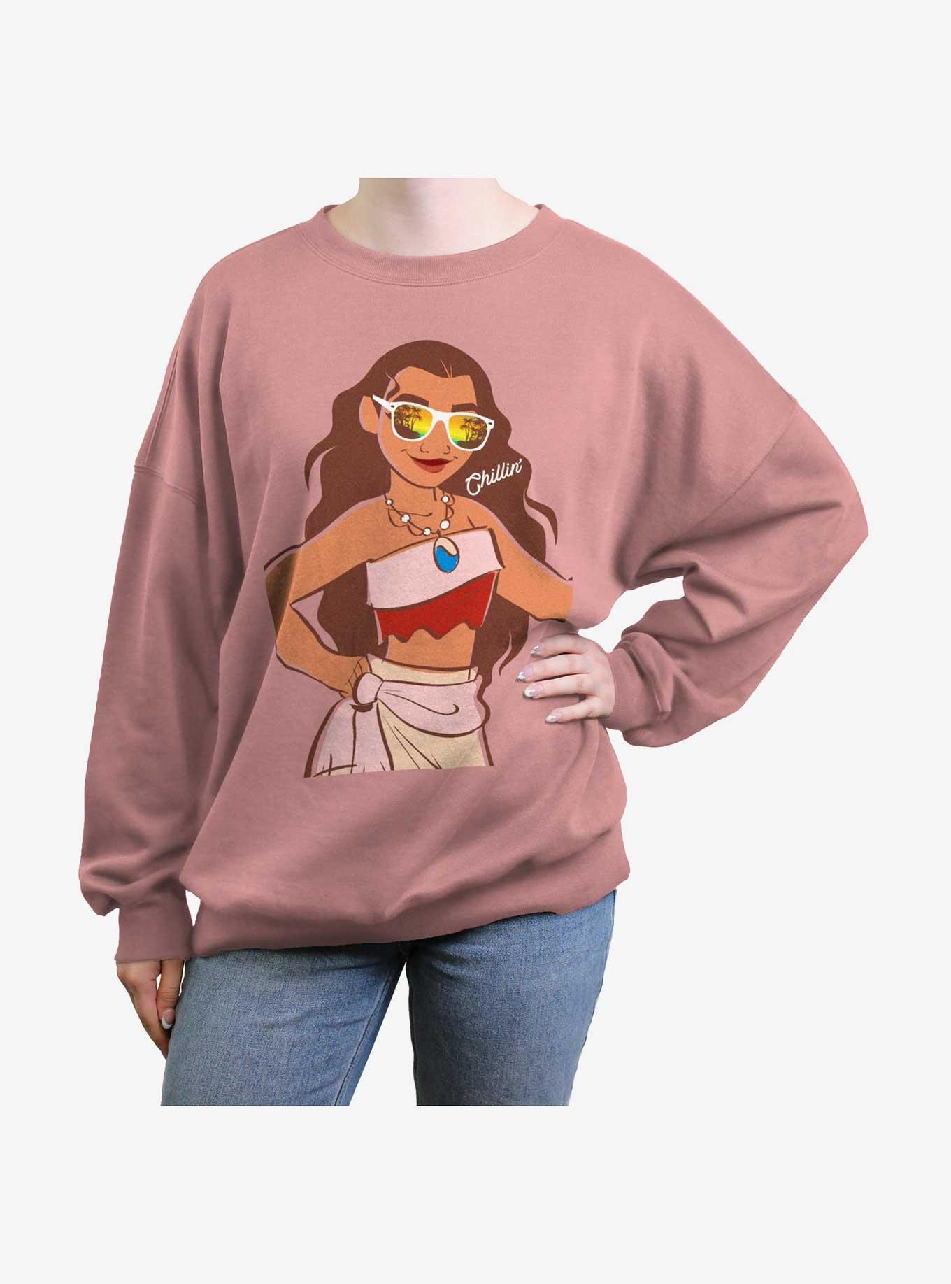 Disney Moana Beach Chillin Girls Oversized Sweatshirt, , hi-res