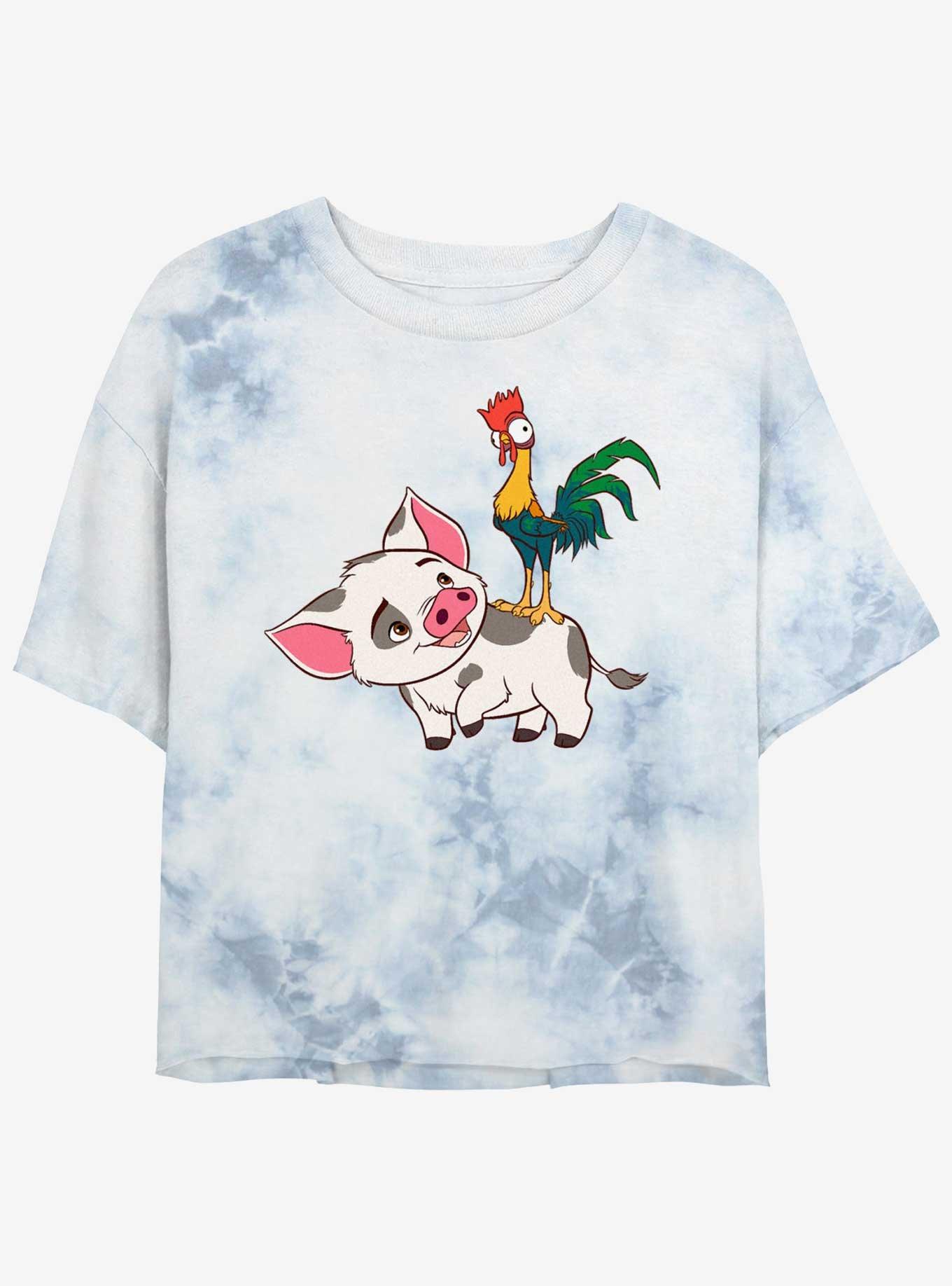 Disney Moana Hei Hei Pua Girls Tie-Dye Crop T-Shirt