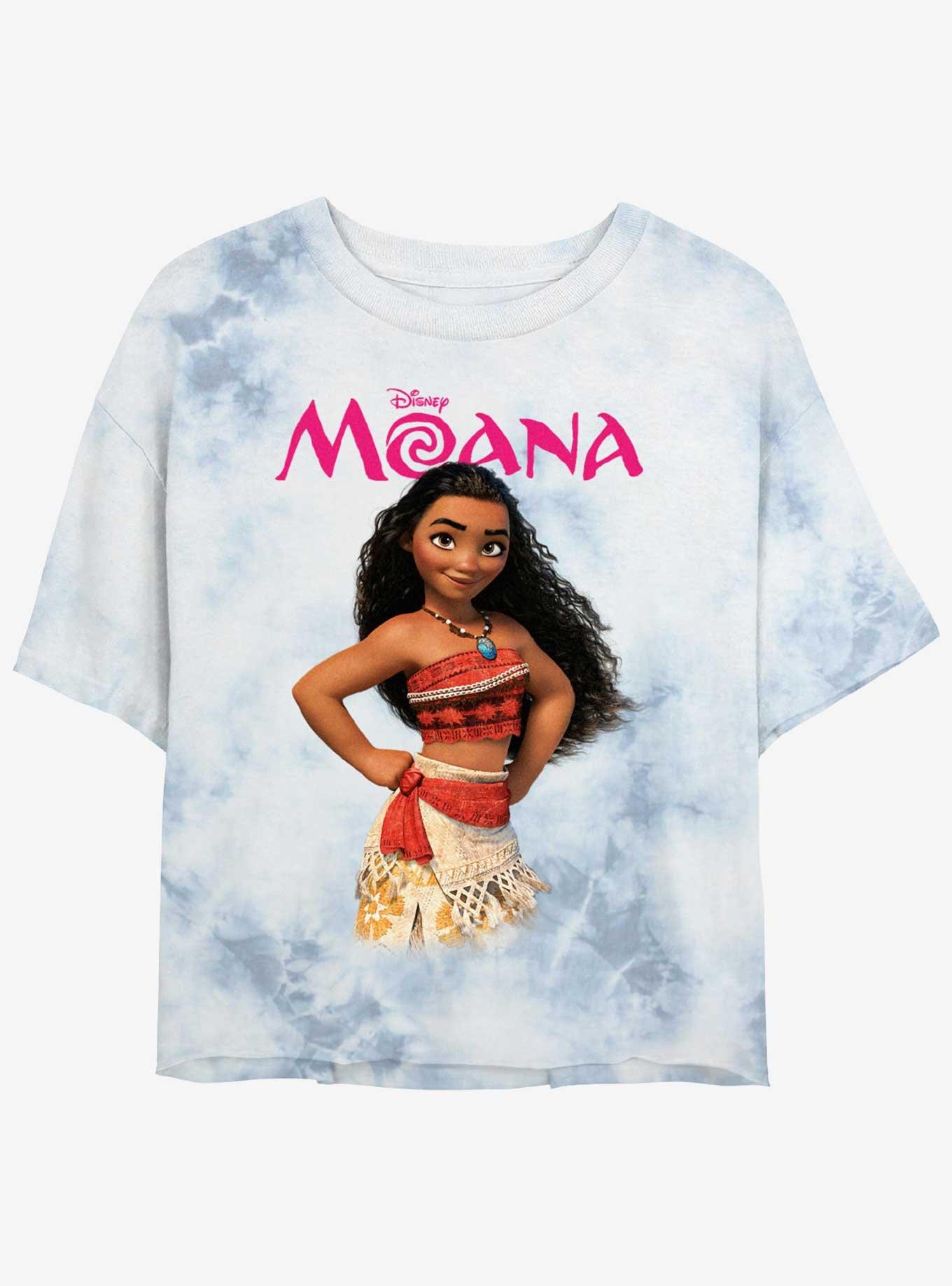 Disney Moana Cute Pose Girls Tie-Dye Crop T-Shirt