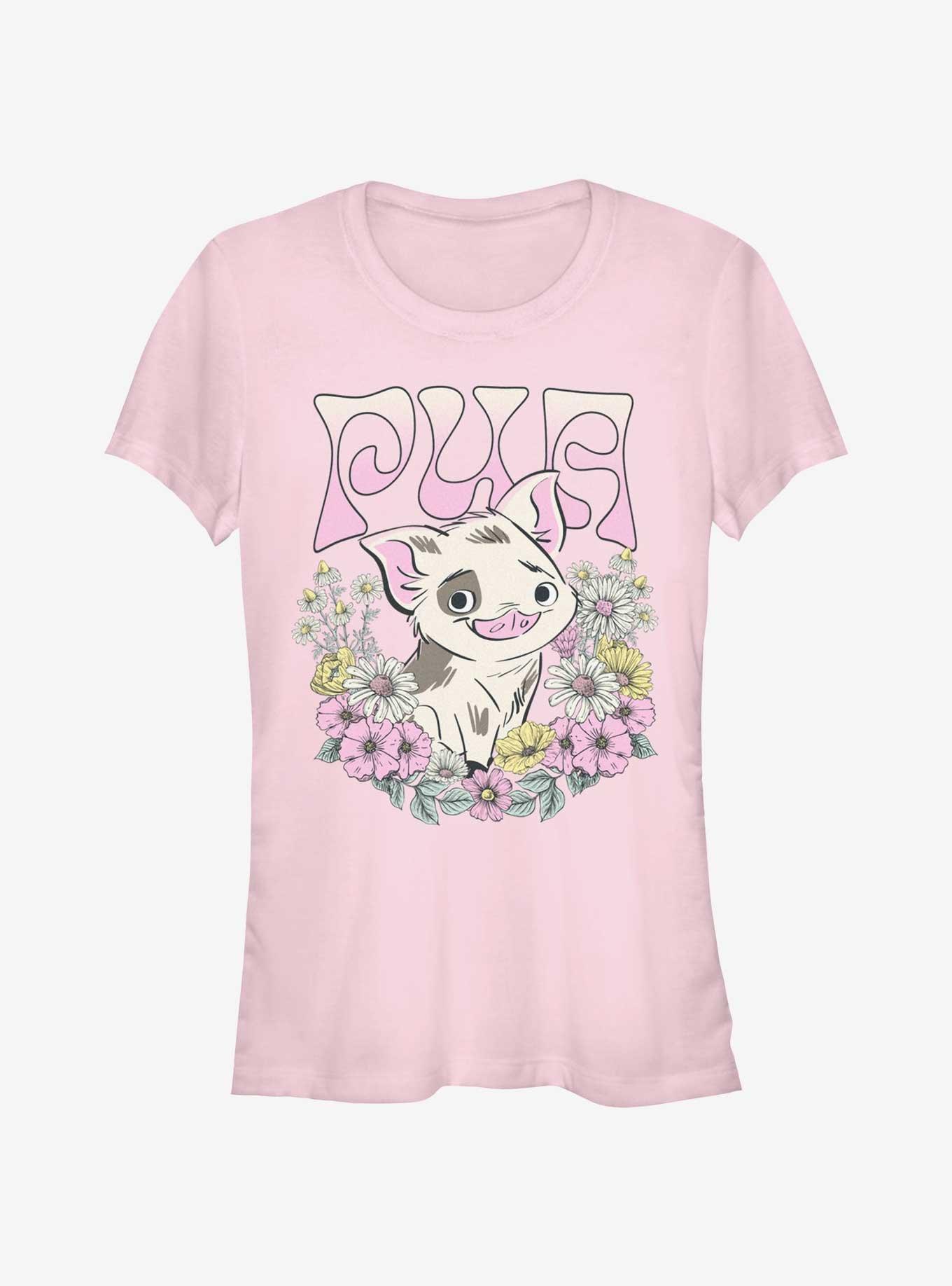 Disney Moana Pua Floral Wreath Girls T-Shirt, LIGHT PINK, hi-res