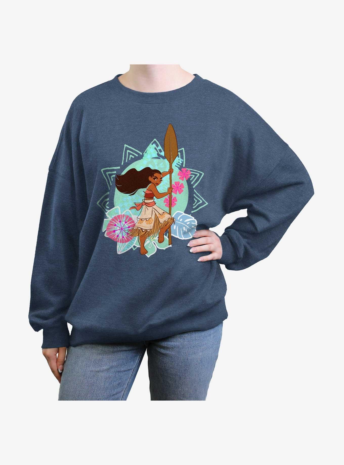 Disney Moana Flowers And Sun Girls Oversized Sweatshirt, , hi-res