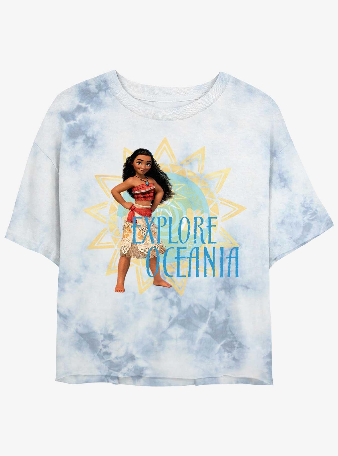 Disney Moana Oceania Girls Tie-Dye Crop T-Shirt, , hi-res