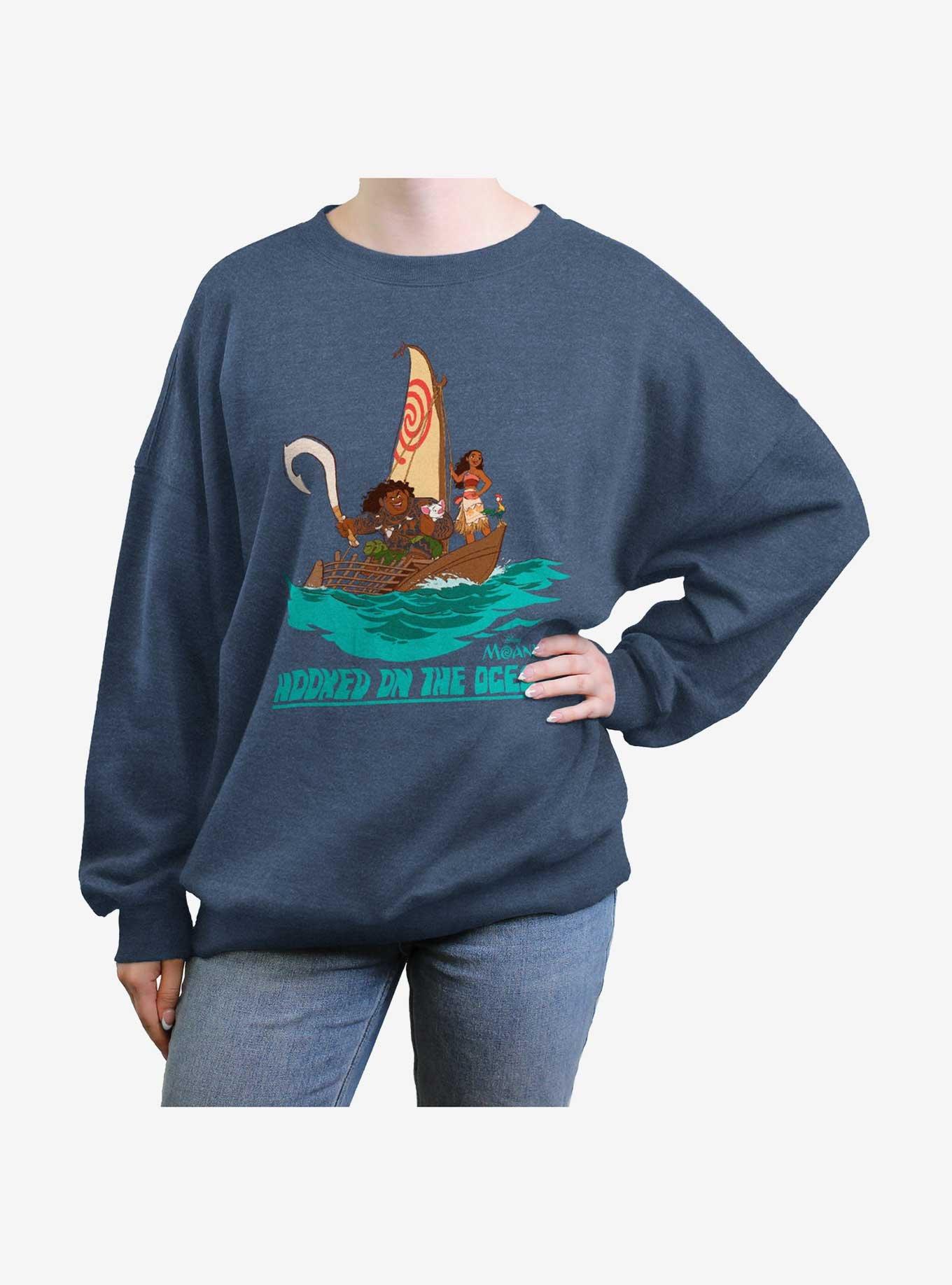 Disney Moana Hooked On The Ocean Girls Oversized Sweatshirt