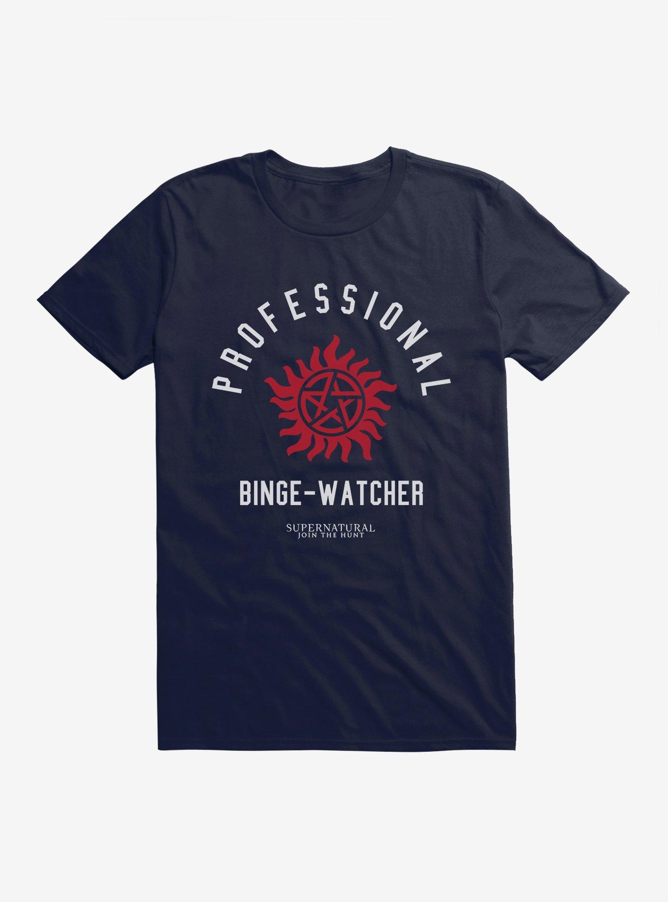 Supernatural Professional Binge-Watcher T-Shirt, NAVY, hi-res