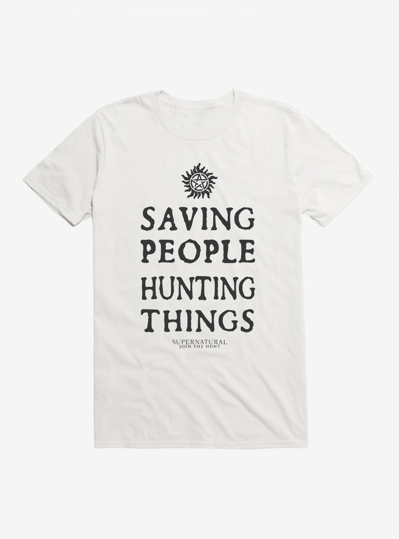 Supernatural Saving People Hunting Things T-Shirt, WHITE, hi-res