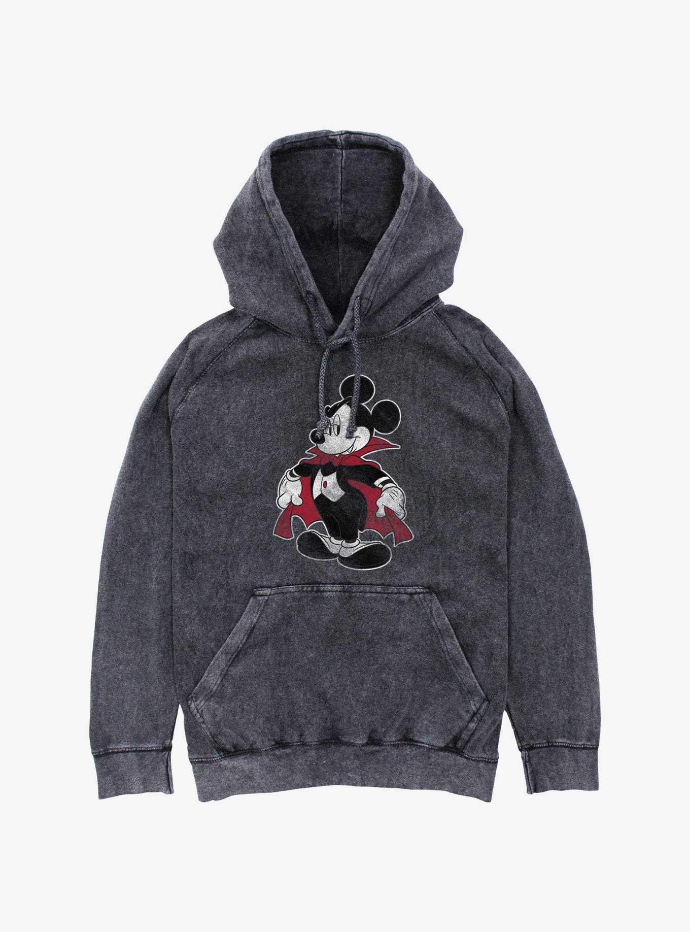 Disney Mickey Mouse Vampire Cape Mineral Wash Hoodie, BLACK, hi-res