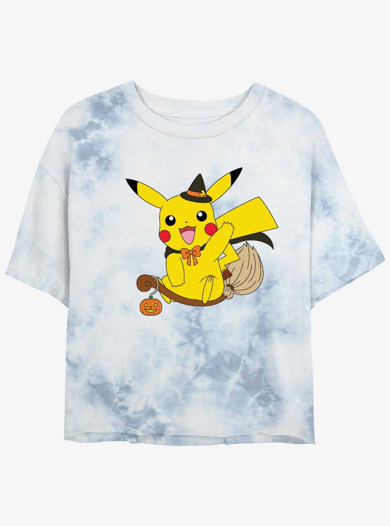 Pokemon Pikachu Witch Girls Tie-Dye Crop T-Shirt, , hi-res