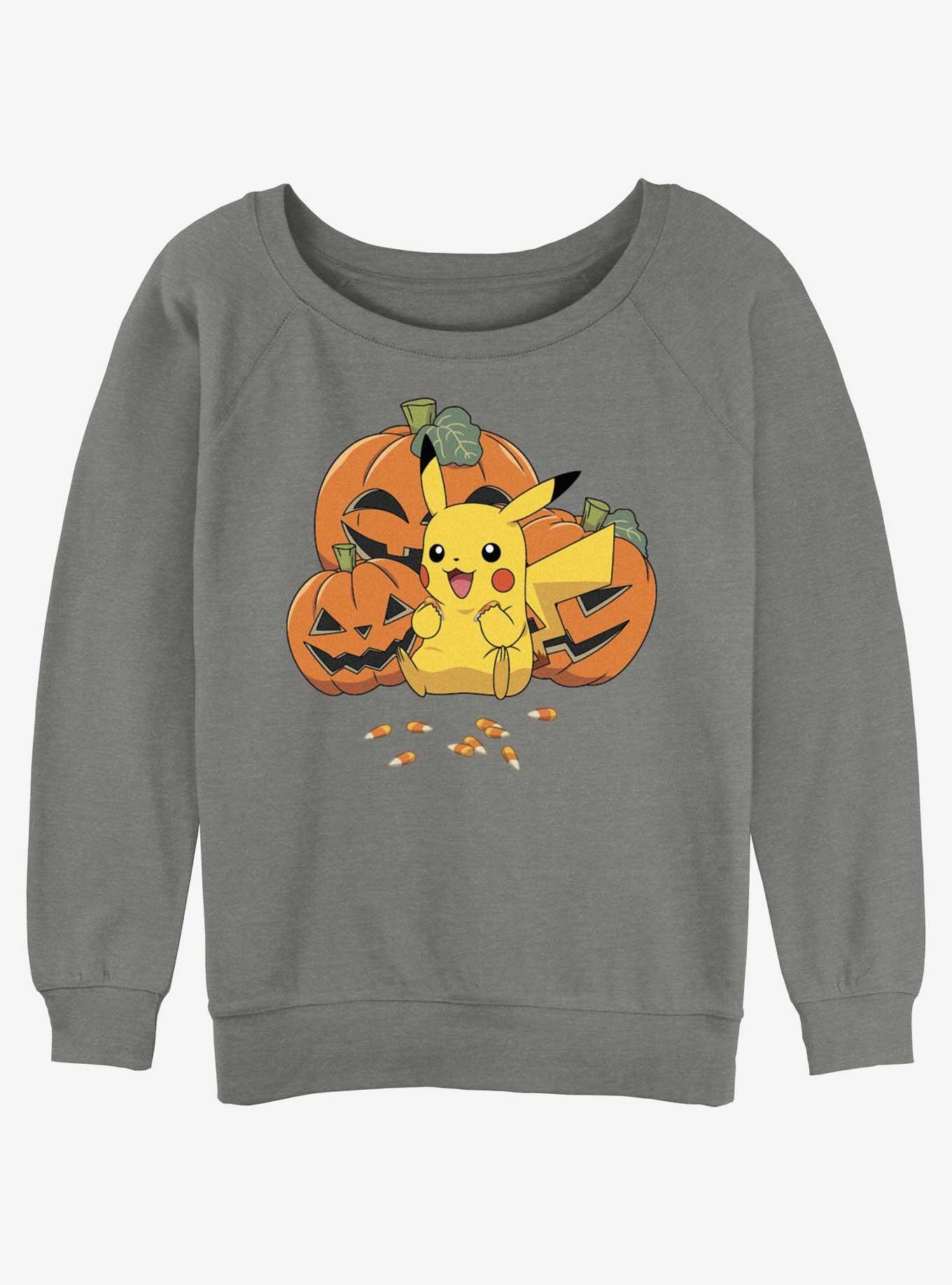 Pokemon Pumpkin N Candycorn Girls Slouchy Sweatshirt