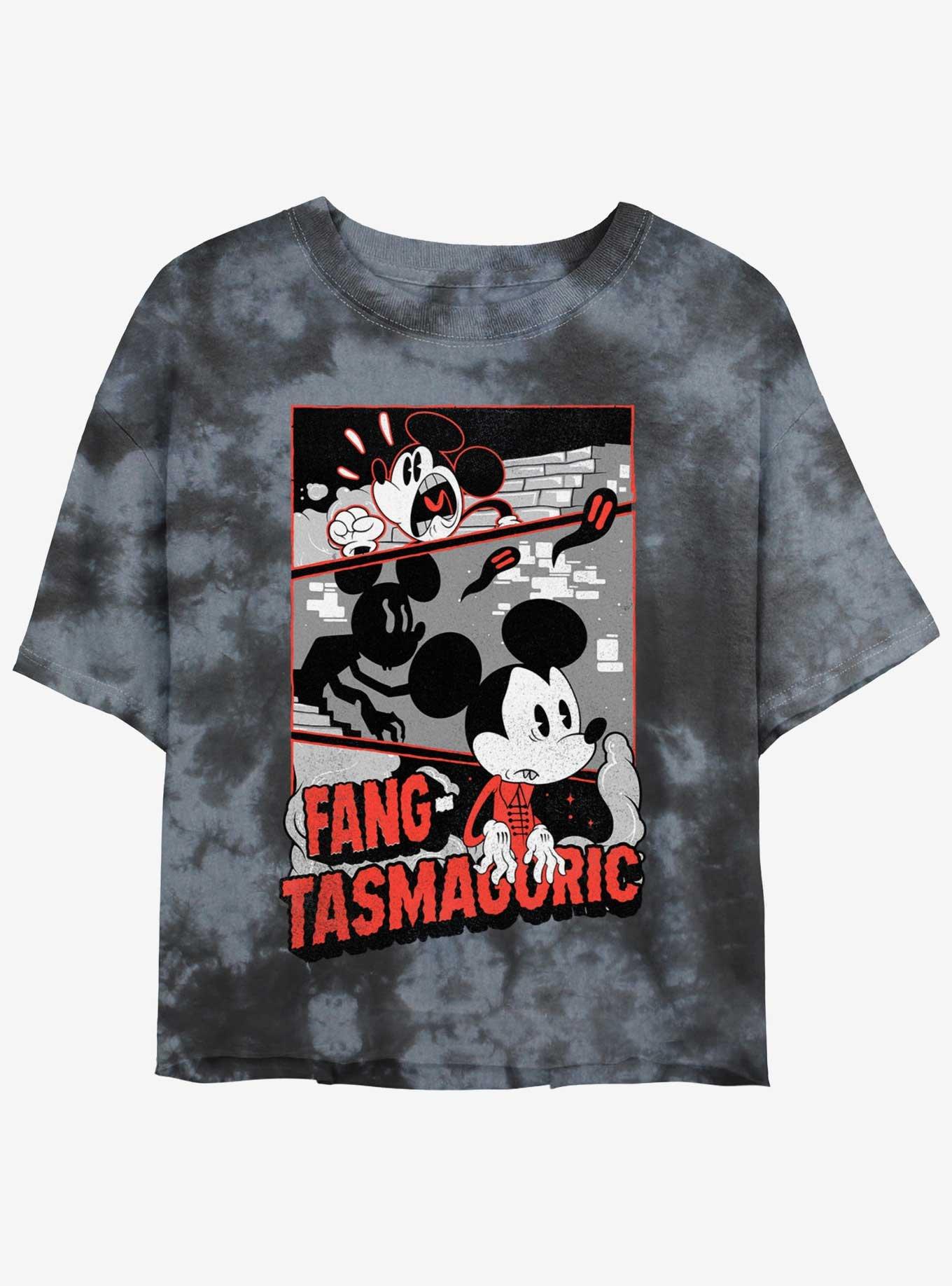 Disney Mickey Mouse Fang Girls Tie-Dye Crop T-Shirt