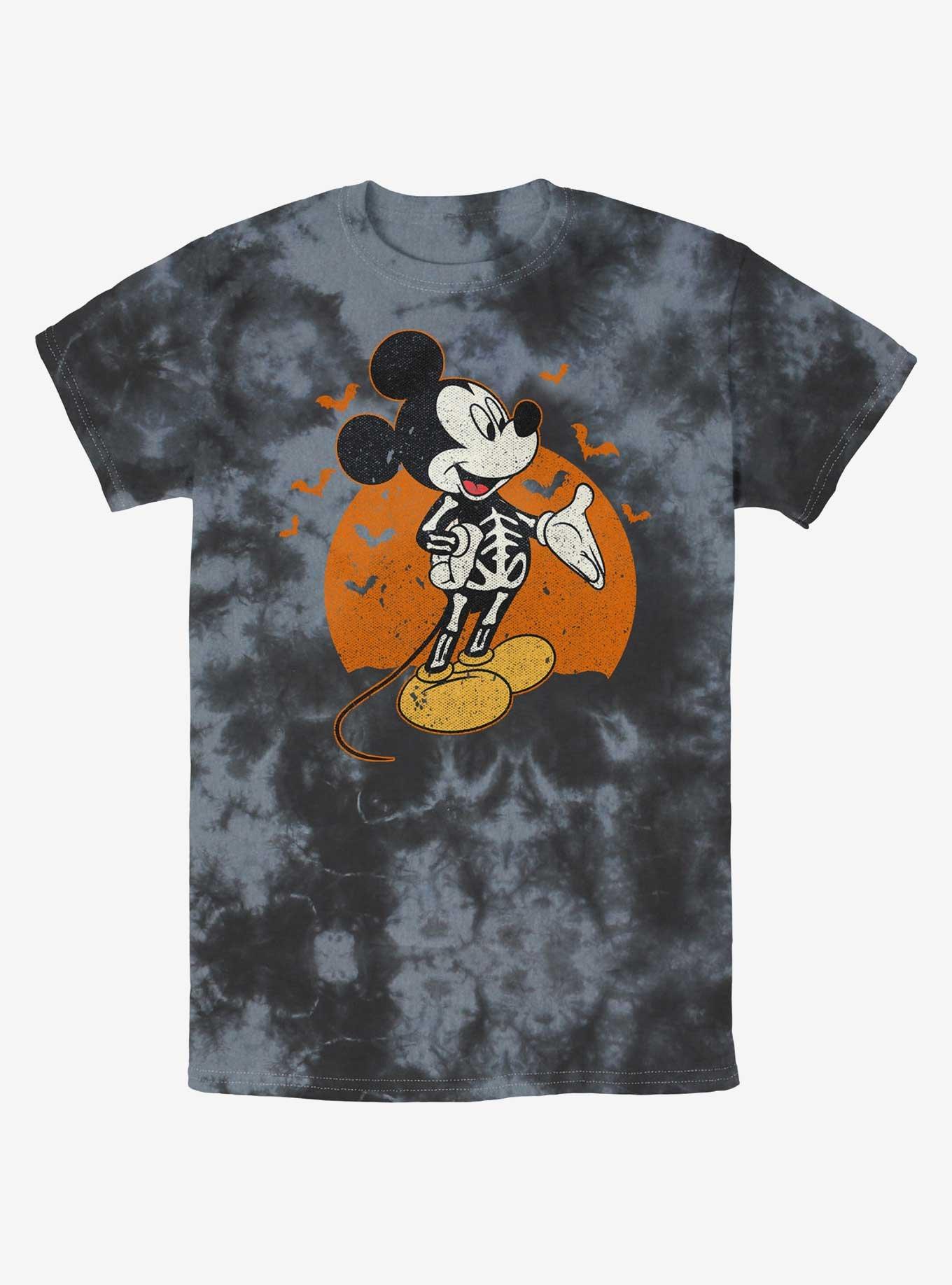 Disney Mickey Mouse Skeleton Moon Tie-Dye T-Shirt, , hi-res