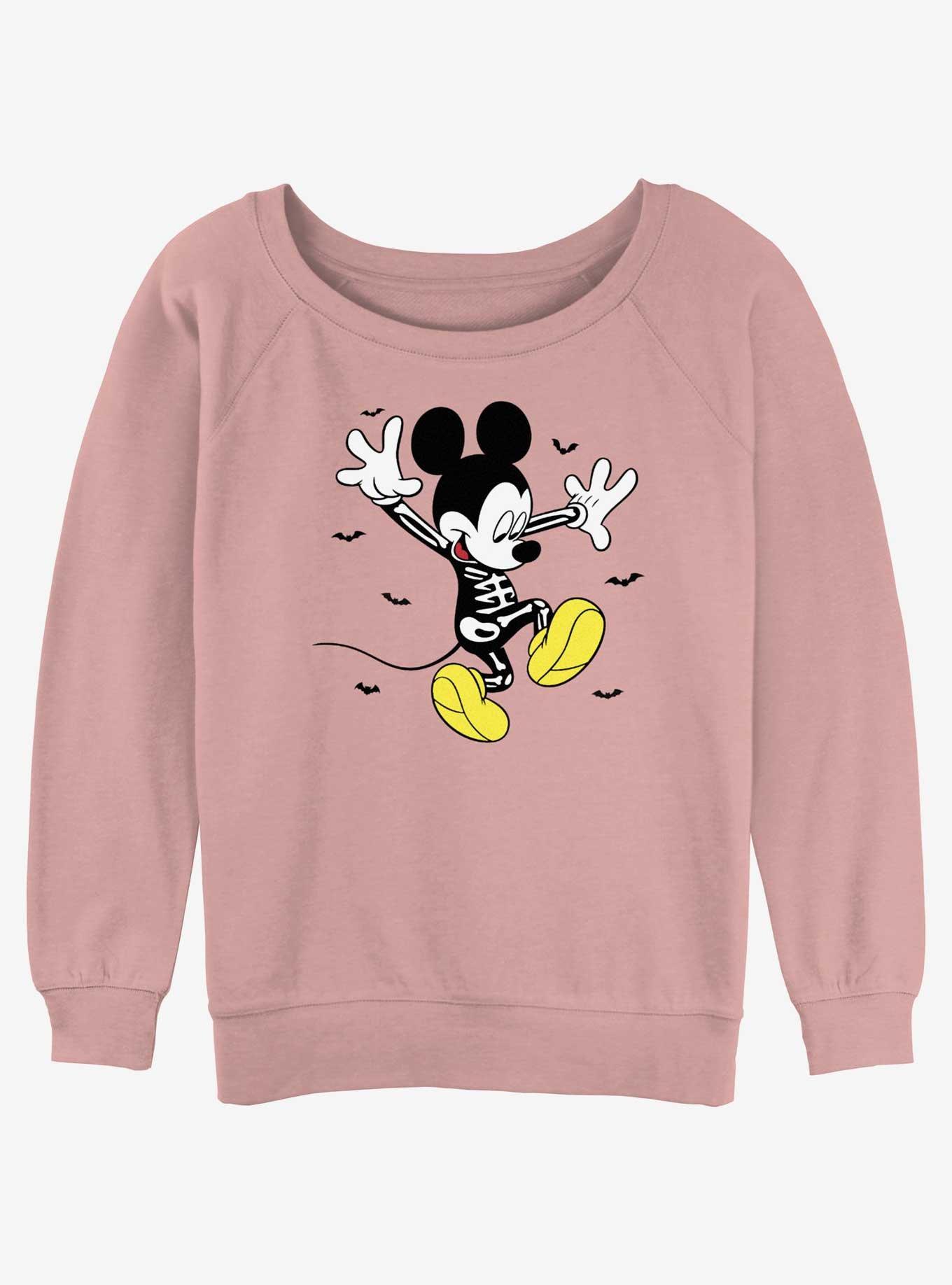 Disney Mickey Mouse Skeleton Skip Girls Slouchy Sweatshirt, , hi-res