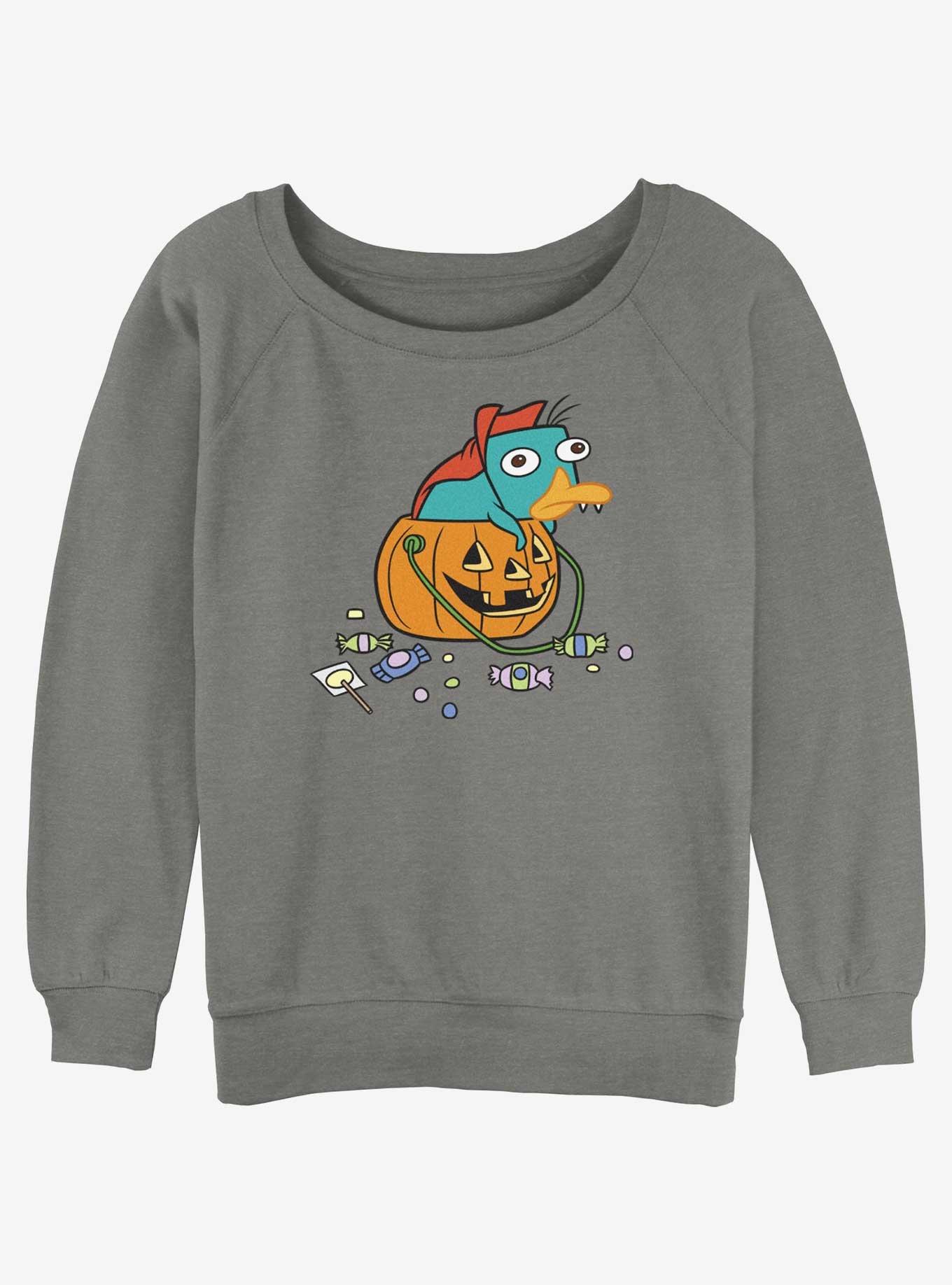 Disney Phineas and Ferb Fang Perry Girls Slouchy Sweatshirt