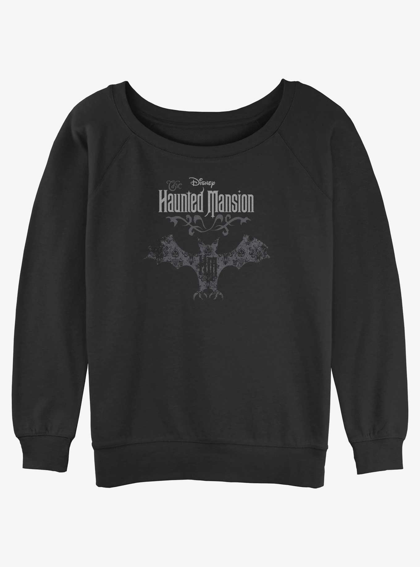 Disney The Haunted Mansion Bat Logo Girls Slouchy Sweatshirt