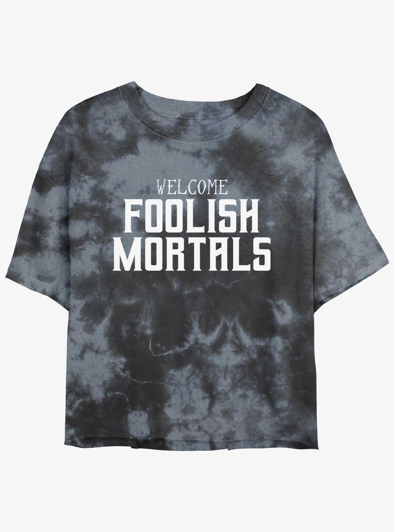 Disney The Haunted Mansion Foolish Mortals Girls Tie-Dye Crop T-Shirt