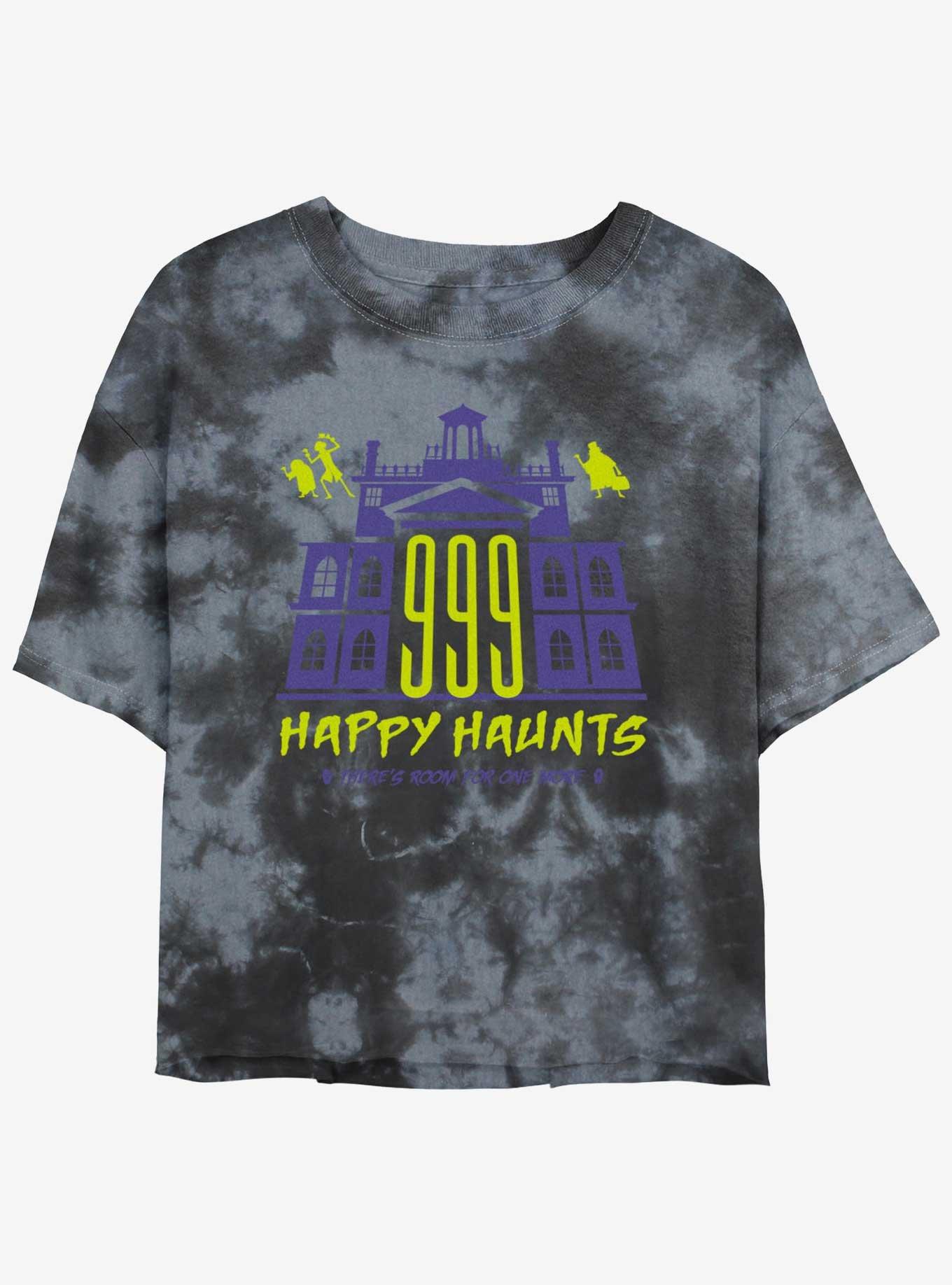 Disney The Haunted Mansion 999 Happy Haunts Girls Tie-Dye Crop T-Shirt, BLKCHAR, hi-res