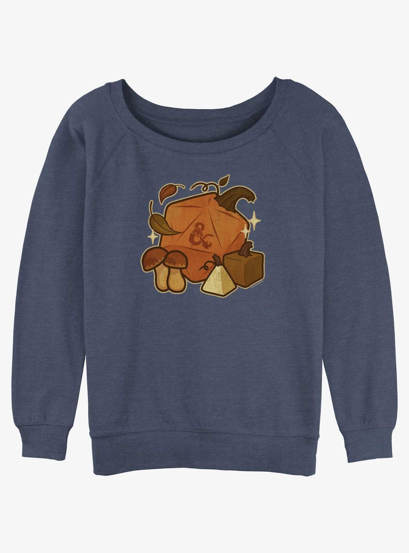 Dungeons & Dragons Pumpkin D20 Girls Slouchy Sweatshirt