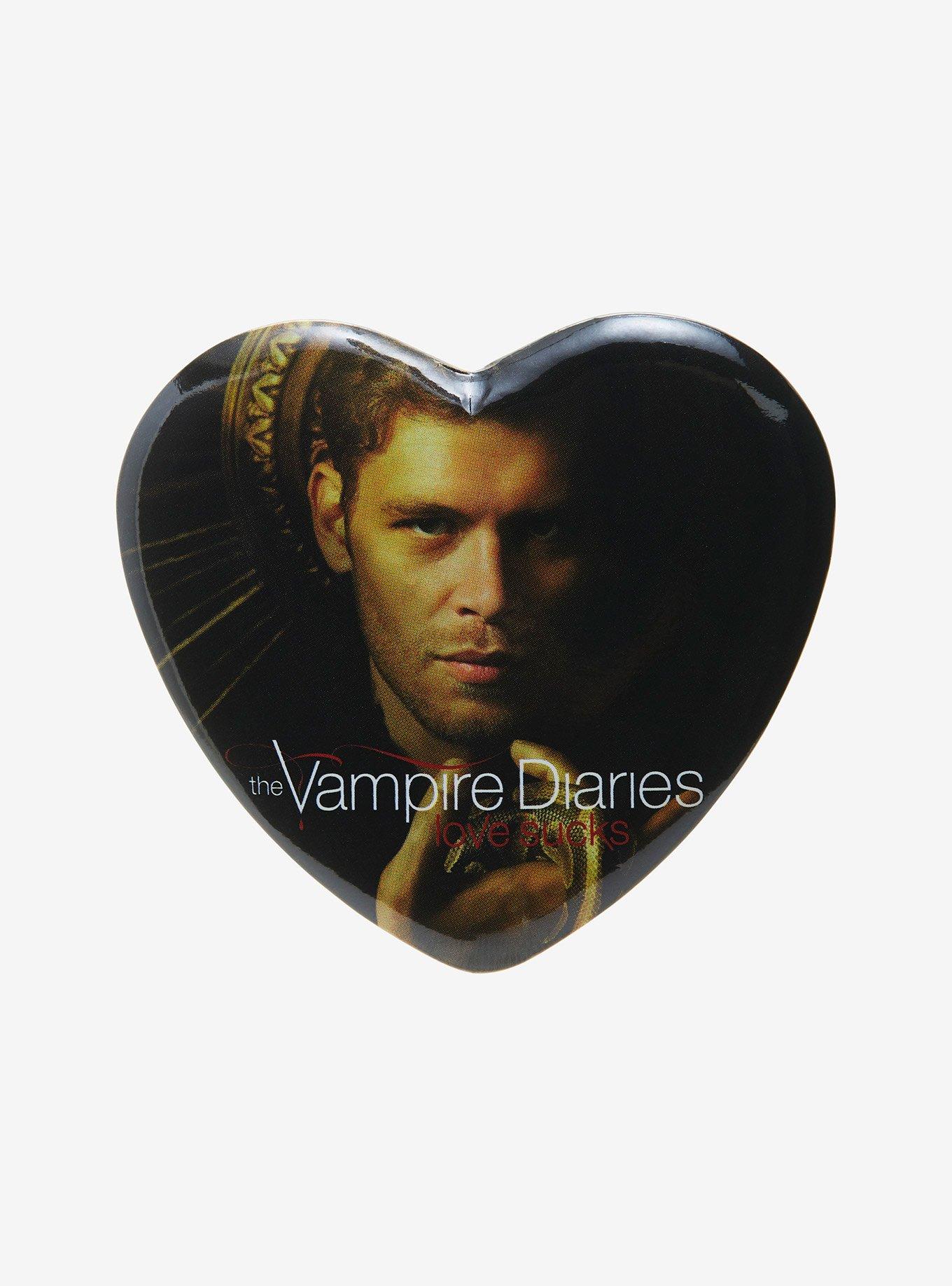 The Vampire Diaries Klaus Love Sucks Heart Button, , hi-res