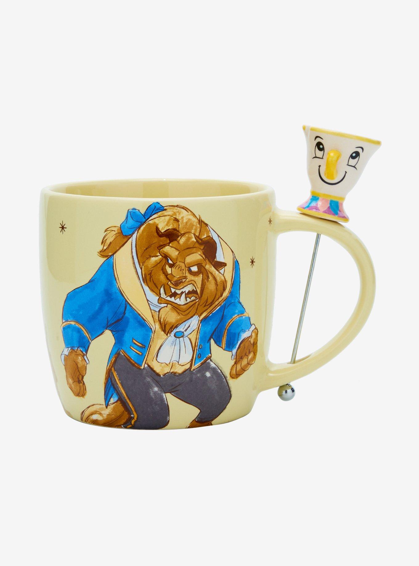 Disney Beauty and the Beast Belle, Beast, and Chip Mug with Stirrer |  BoxLunch