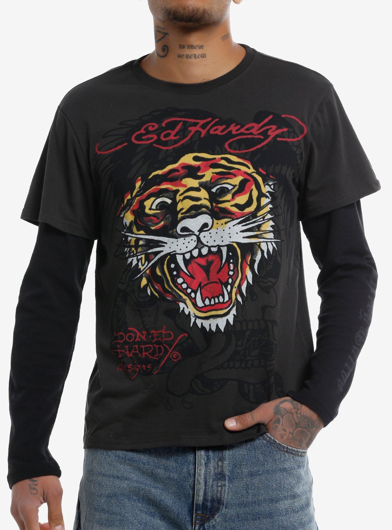 Ed Hardy Tiger Twofer Long-Sleeve T-Shirt, , hi-res