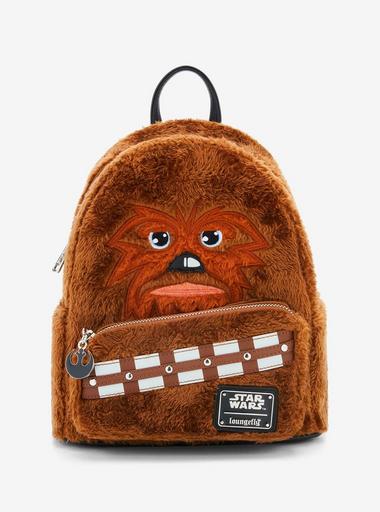 chewbacca loungefly mini backpack Cosplay The front zipped pocket includes a gold metallic applique of Black Krrsantans chest plate Loungefly Star Wars Chewbacca Figural