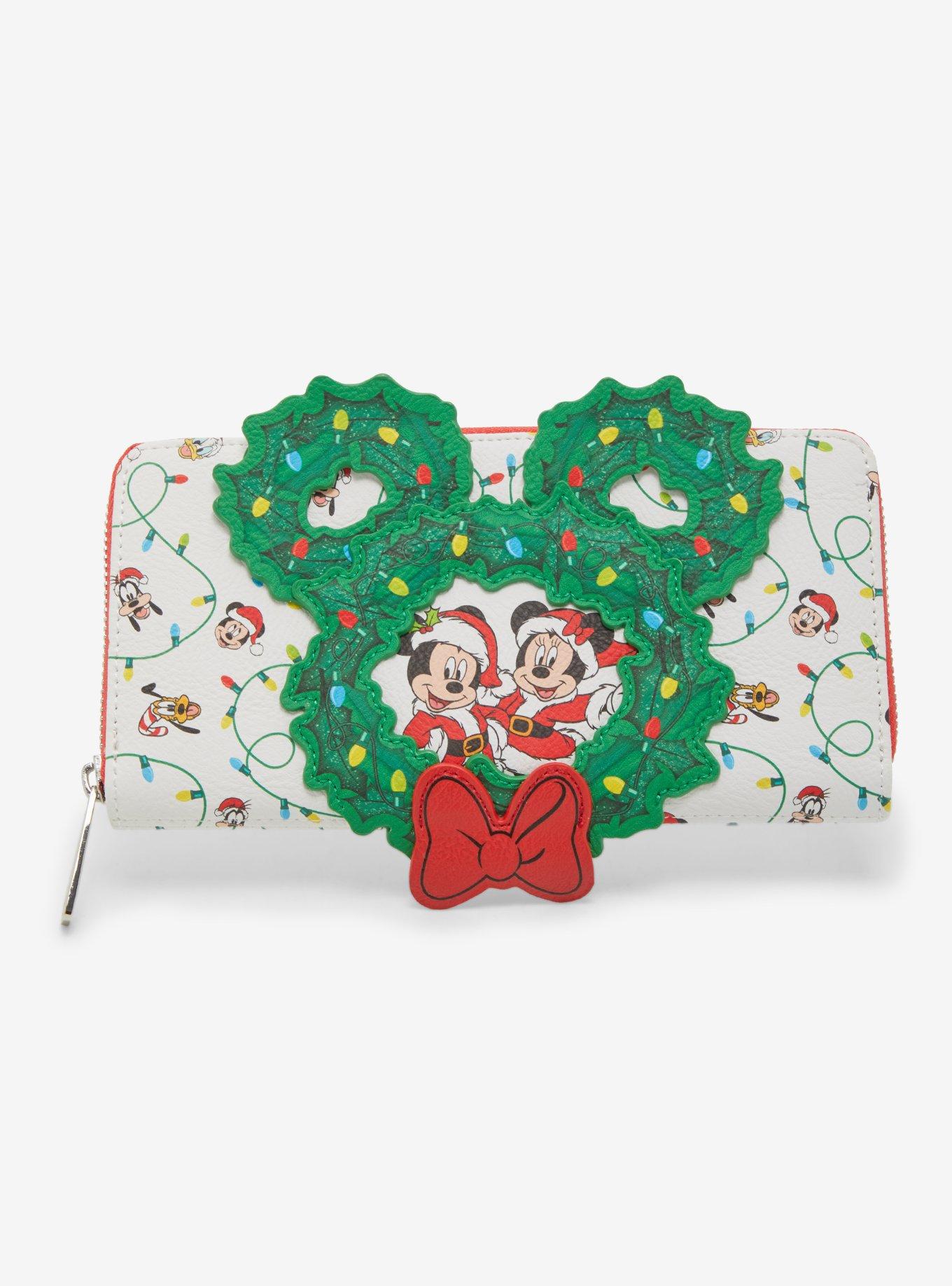 Loungefly Disney Mickey & Minnie Mouse Wreath Wallet, , hi-res
