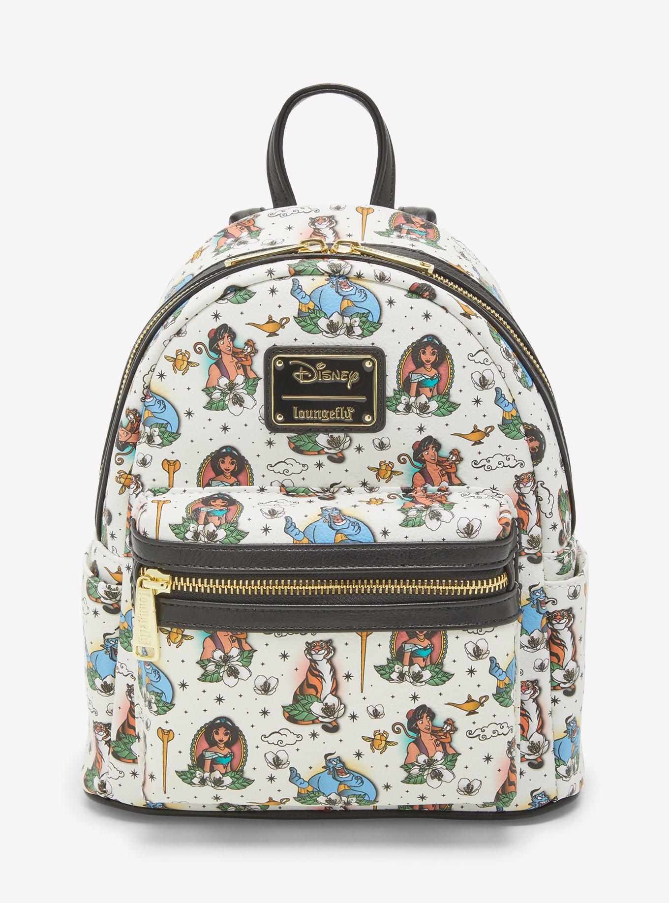 Loungefly Disney Aladdin Character Tattoo Portraits Allover Print Mini Backpack, , hi-res