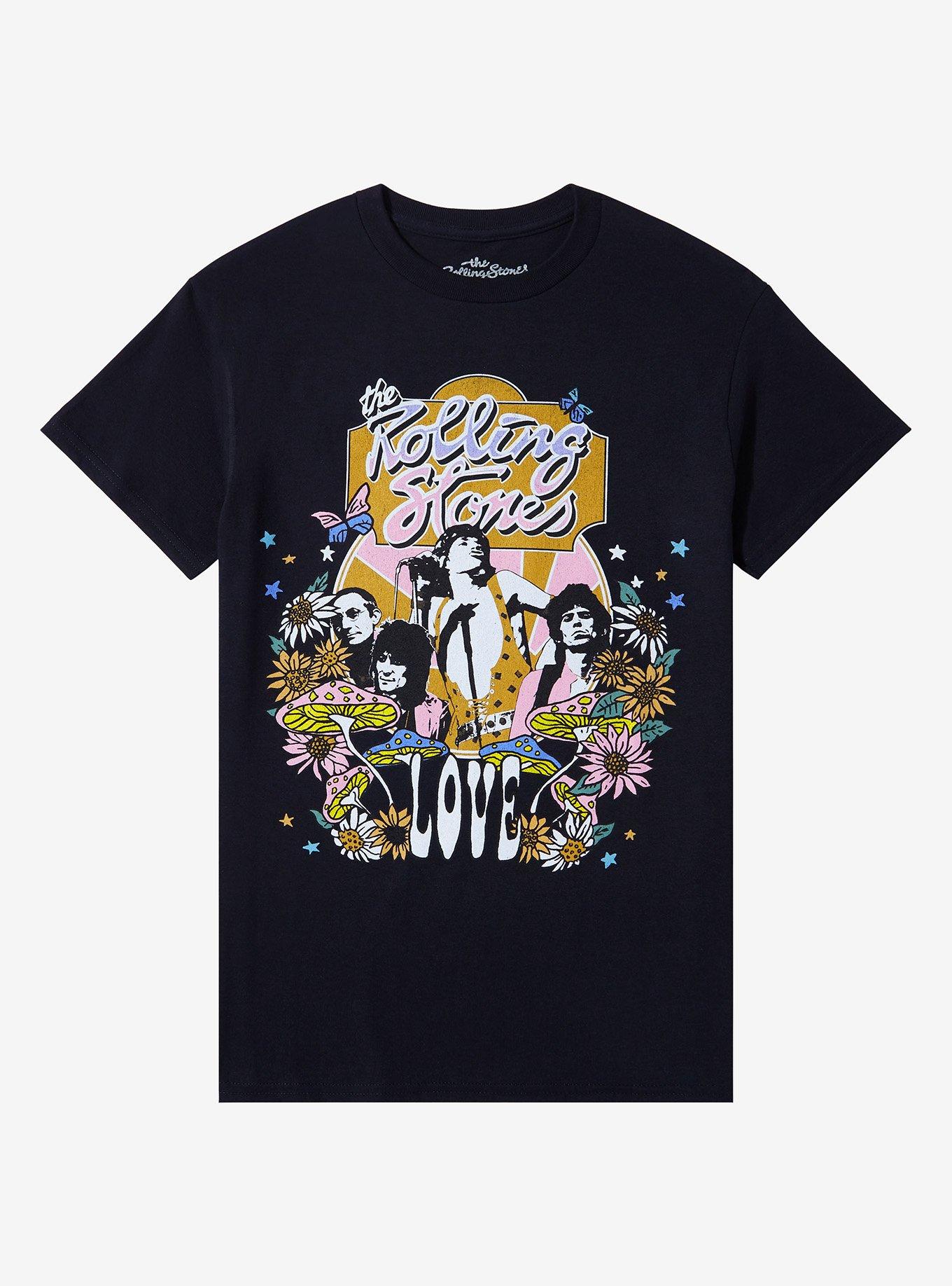 The Rolling Stones Love Flowers Boyfriend Fit Girls T-Shirt, , hi-res