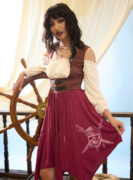 Her Universe Disney Pirates Of The Caribbean Pirate Cold Shoulder Dress |  Hot Topic