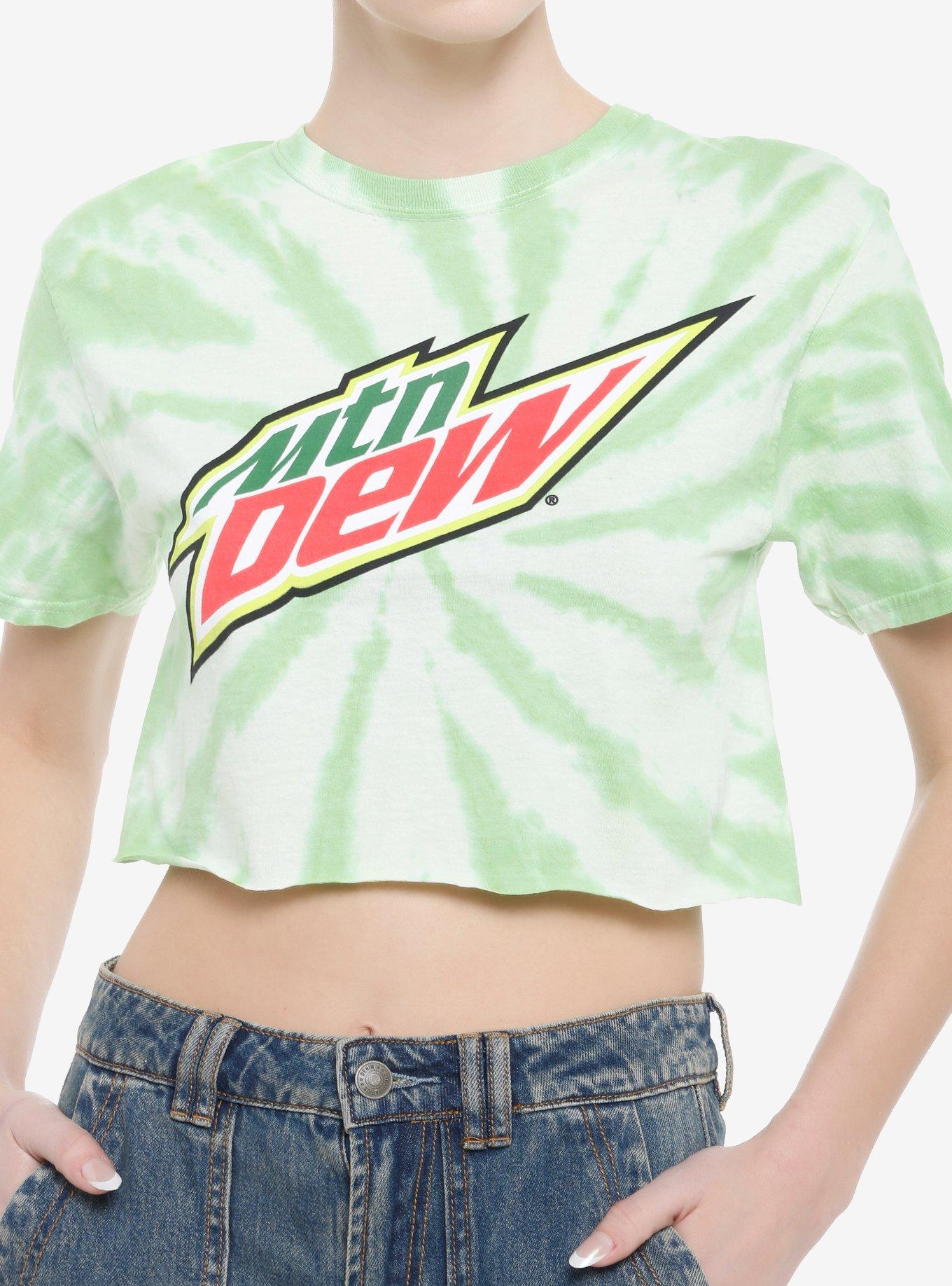 Mountain Dew Green Tie-Dye Crop Girls T-Shirt, , hi-res