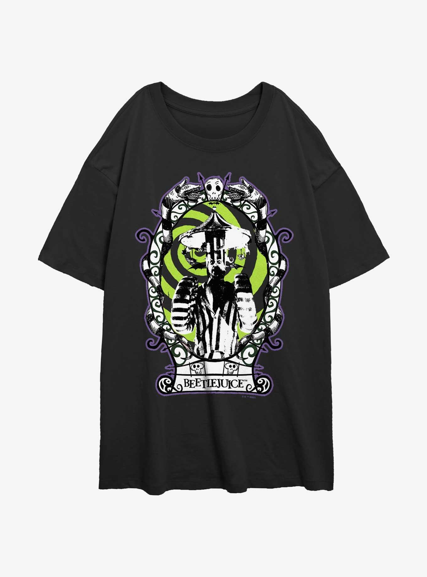 Beetlejuice Framed Carousel Girls Oversized T-Shirt