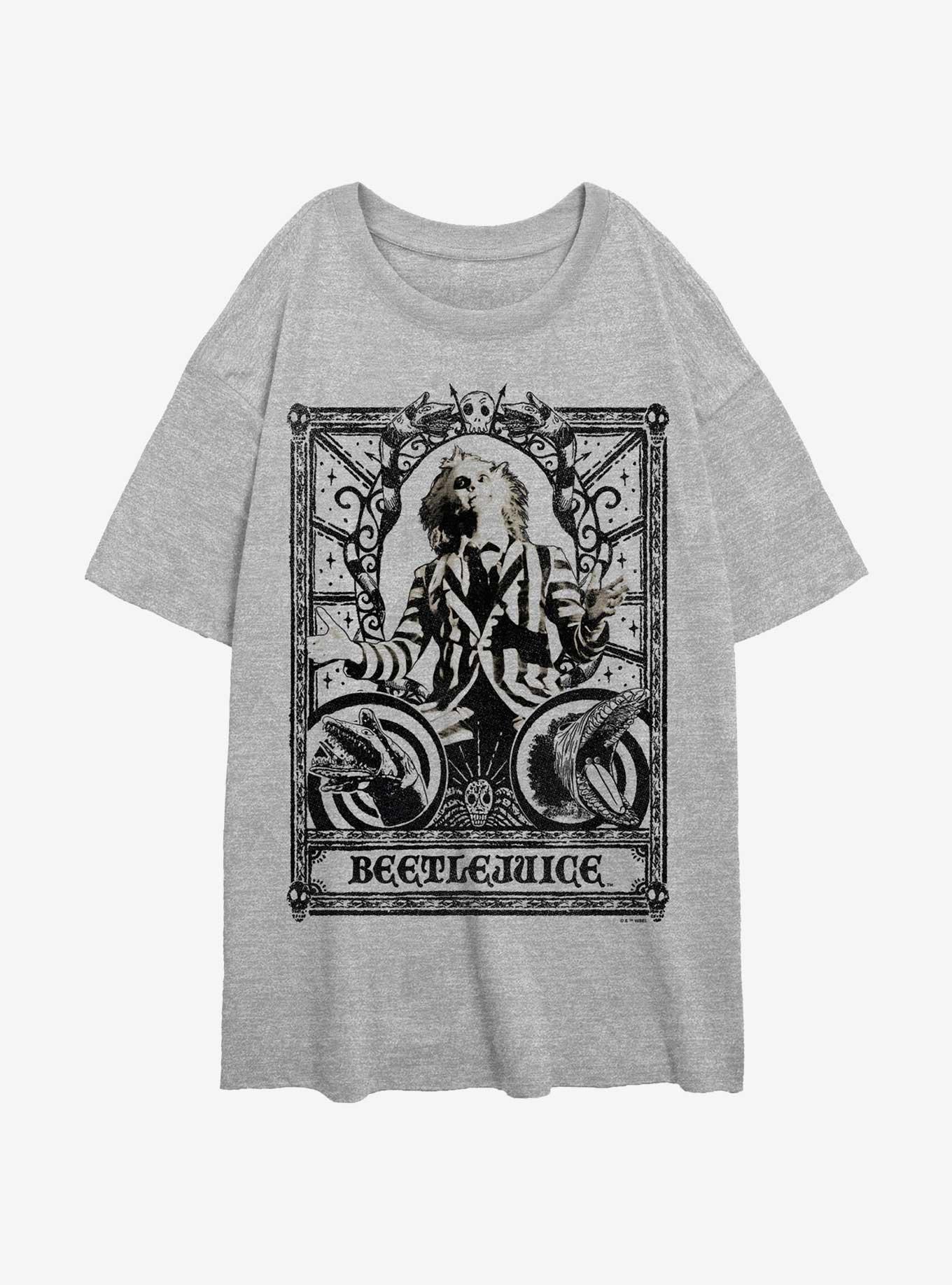 Beetlejuice Tarot Card Girls Oversized T-Shirt, ATH HTR, hi-res