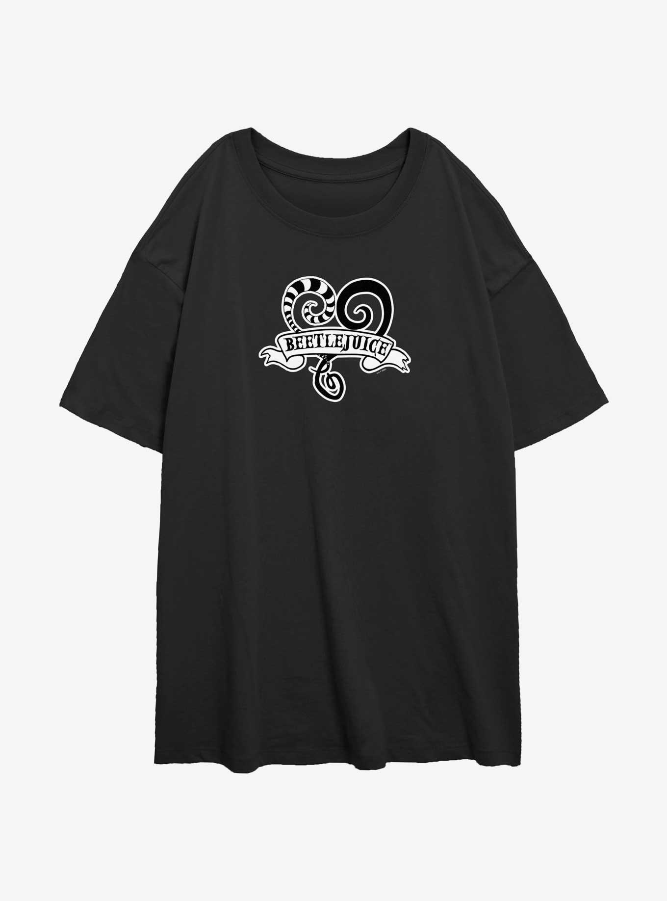 Beetlejuice Sandworm Heart Girls Oversized T-Shirt, , hi-res