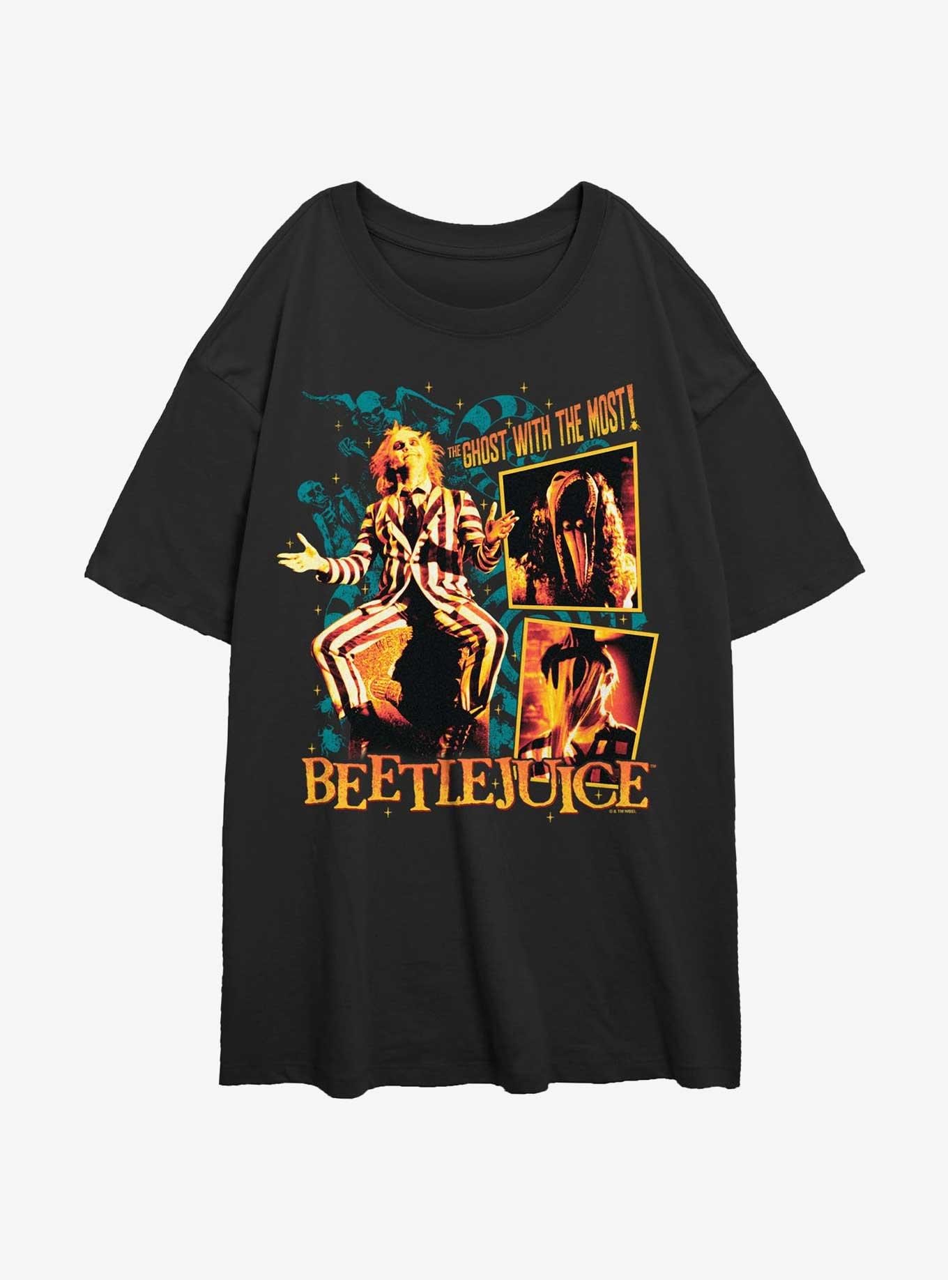 Beetlejuice Collage Boxes Girls Oversized T-Shirt