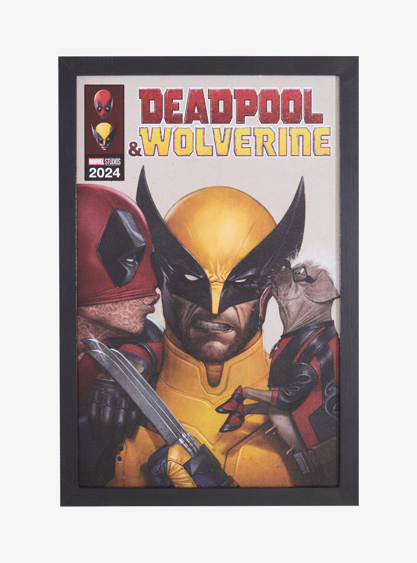 Marvel Deadpool & Wolverine Trio Kisses Framed Wall Art, , hi-res